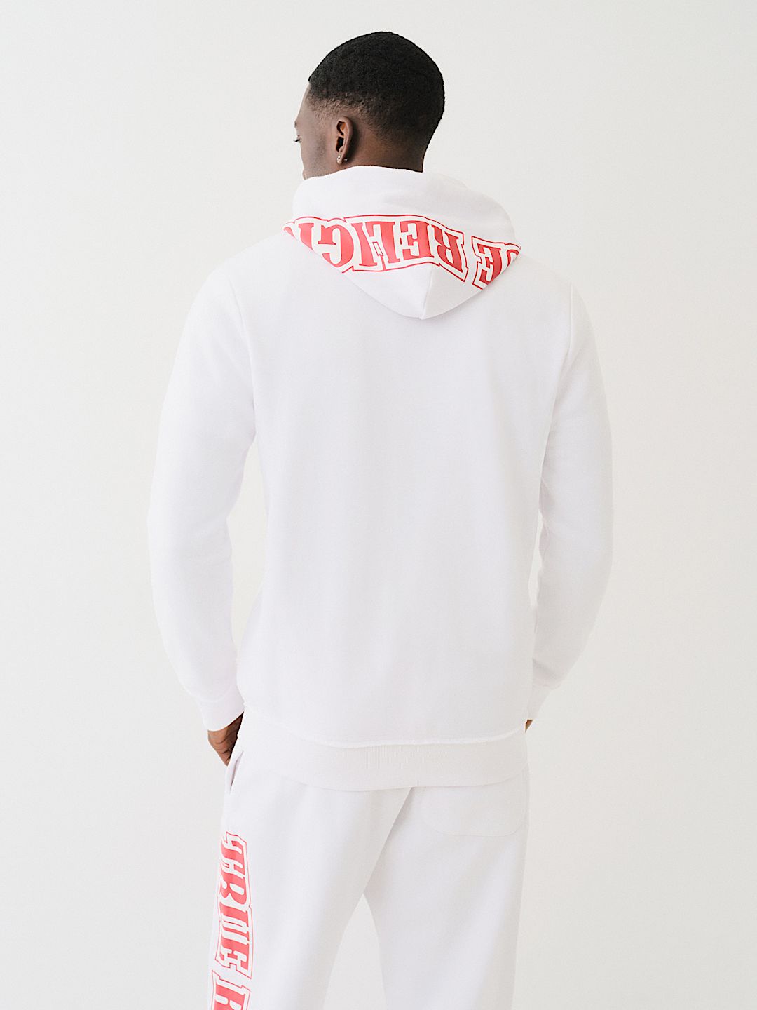 EXAGGERATED ICON RAW TRIM ZIP HOODIE, image 4