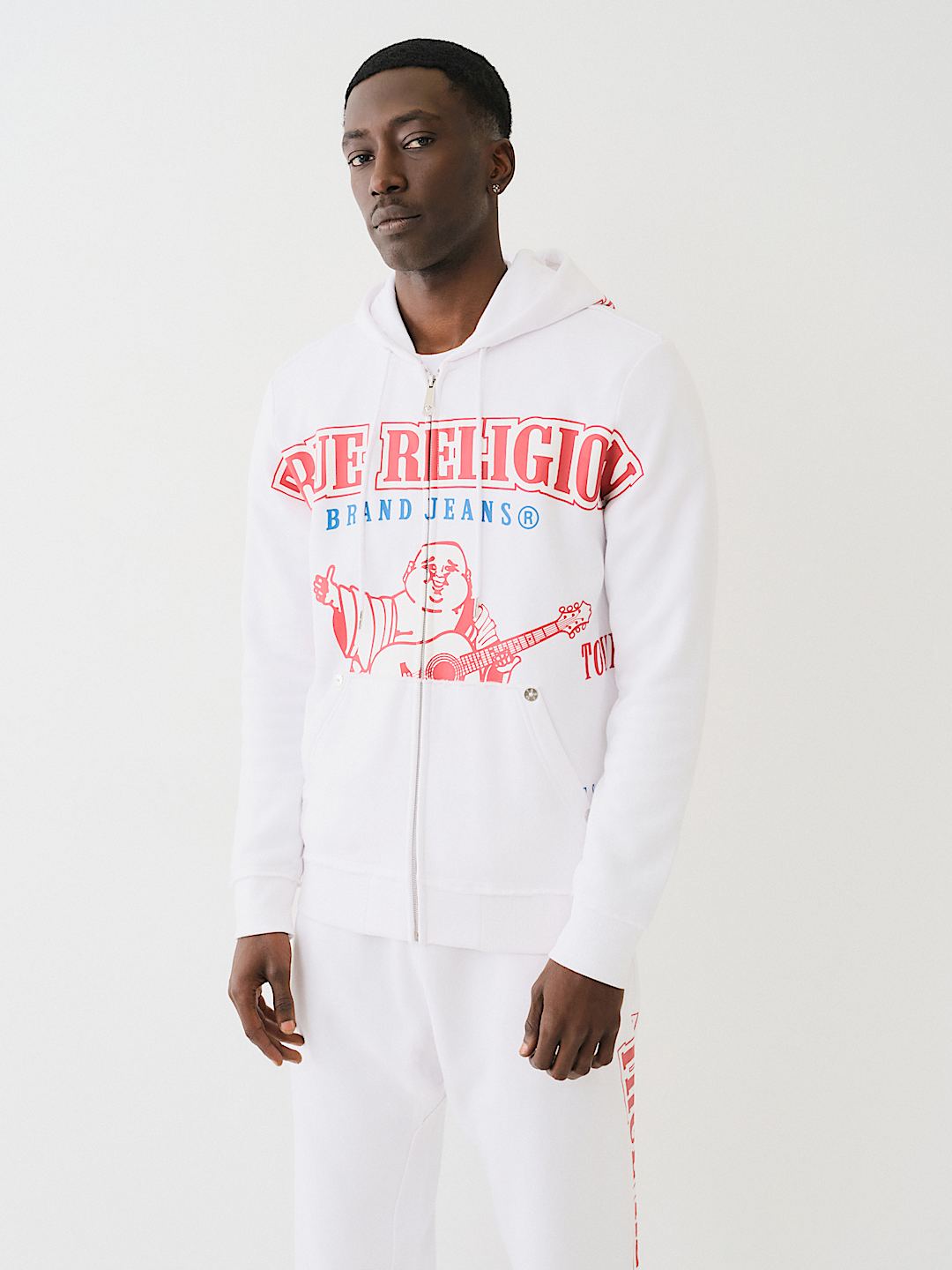 EXAGGERATED ICON RAW TRIM ZIP HOODIE, image 5