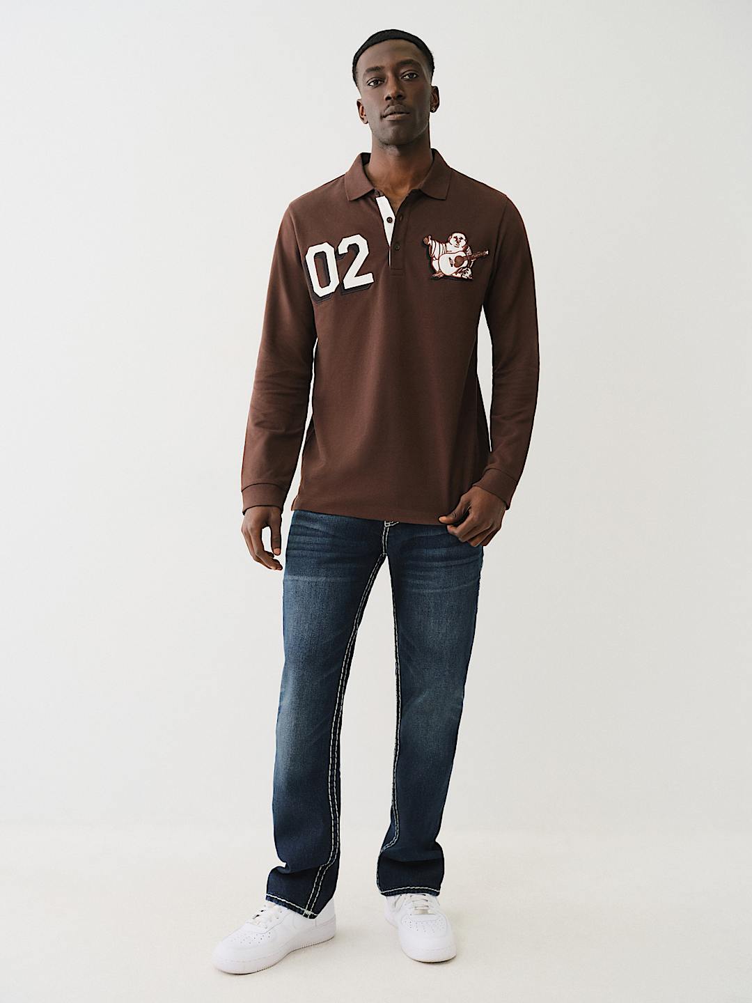 BUDDHA APPLIQUE RUGBY POLO SHIRT, image 5
