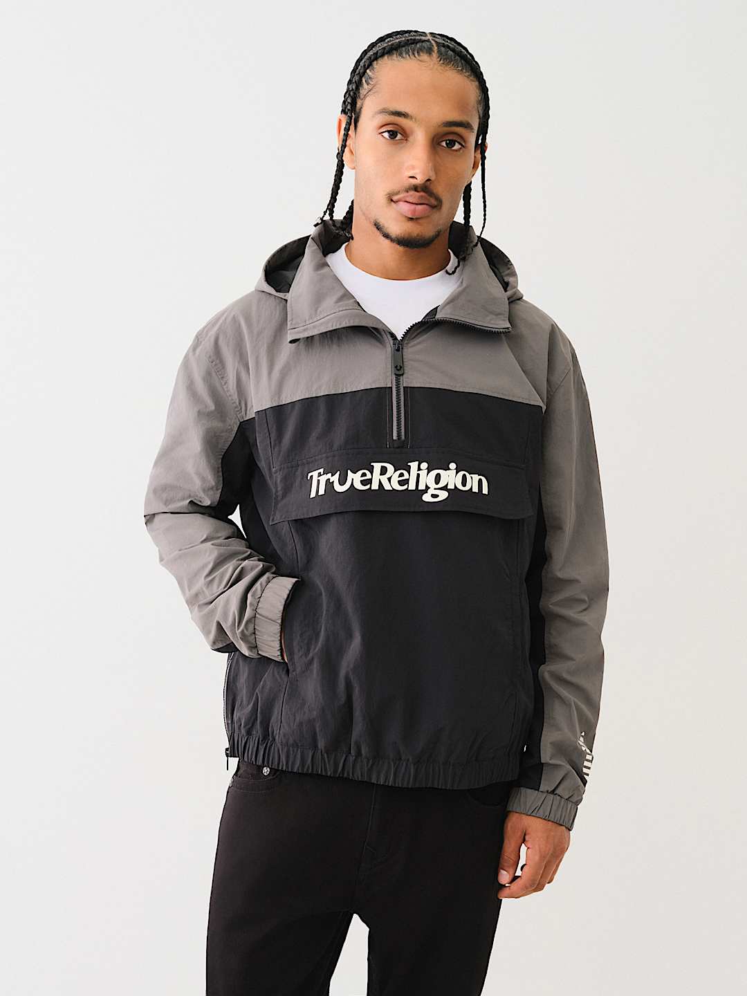COLORBLOCK HOODED ANORAK JACKET