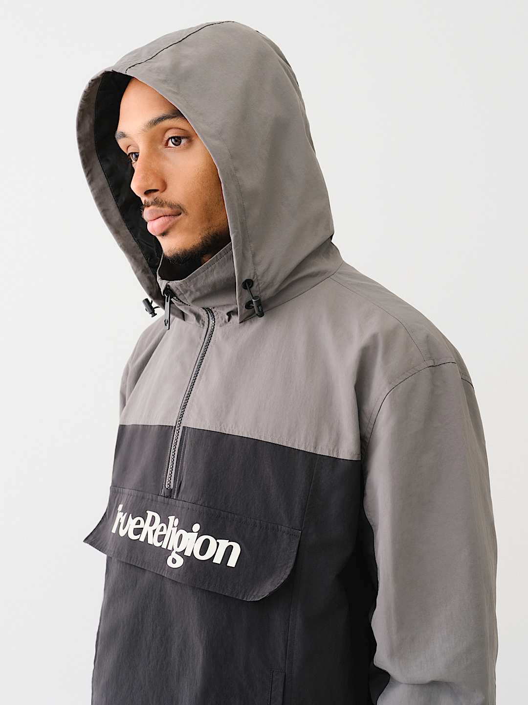 COLORBLOCK HOODED ANORAK JACKET