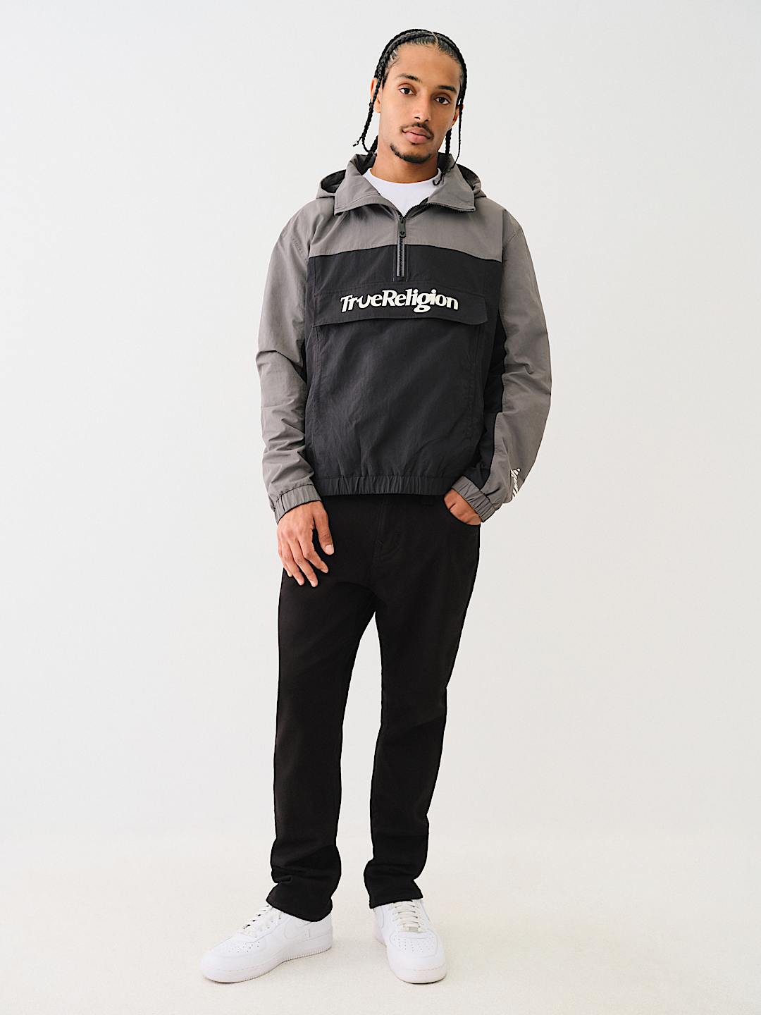 COLORBLOCK HOODED ANORAK JACKET