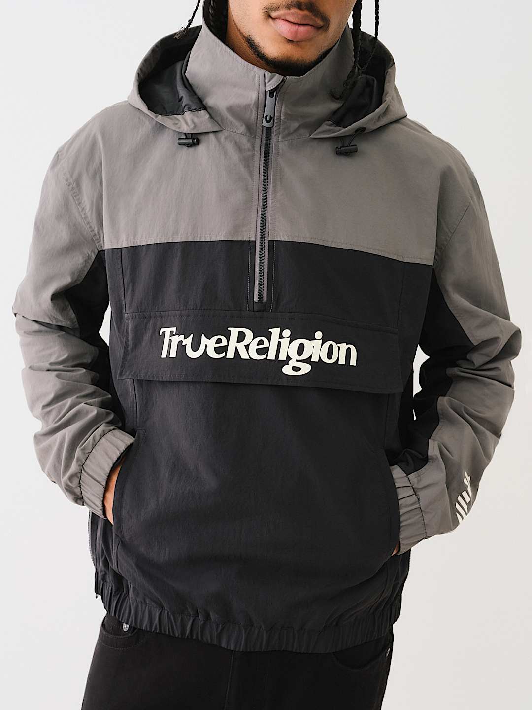 COLORBLOCK HOODED ANORAK JACKET