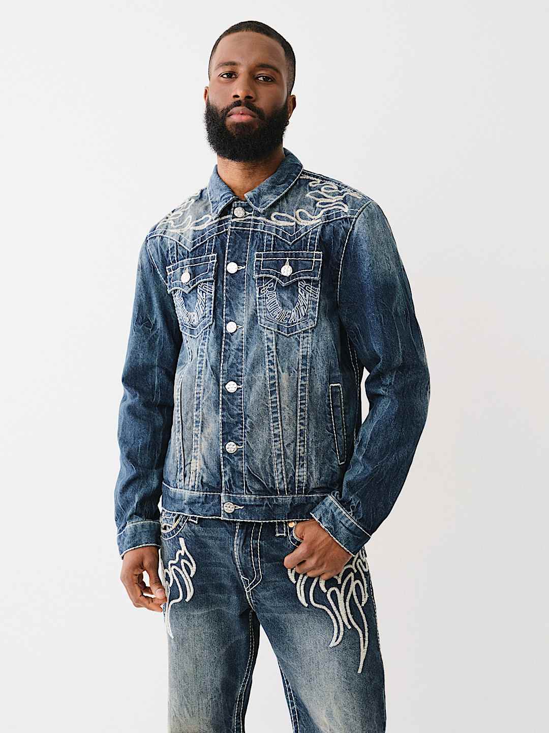 BW x TR BIG T FLAME TRUCKER JACKET