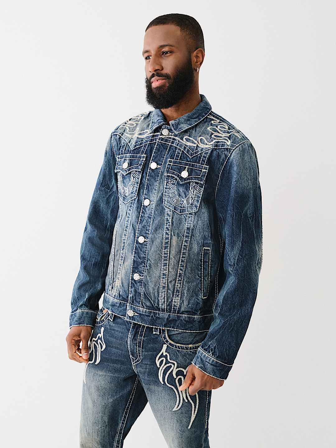 BW x TR BIG T FLAME TRUCKER JACKET