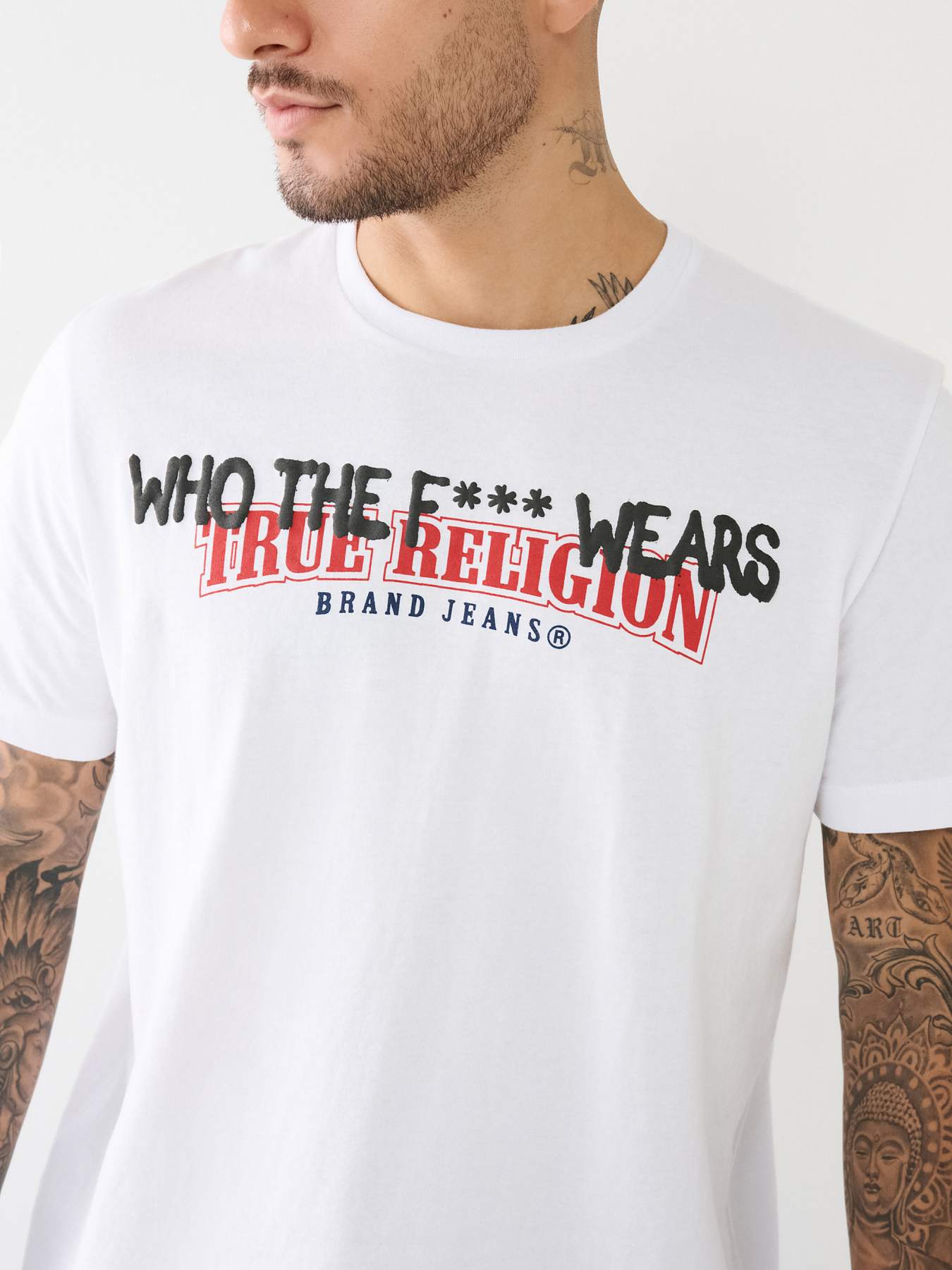 True religion shirt 2024 white and red