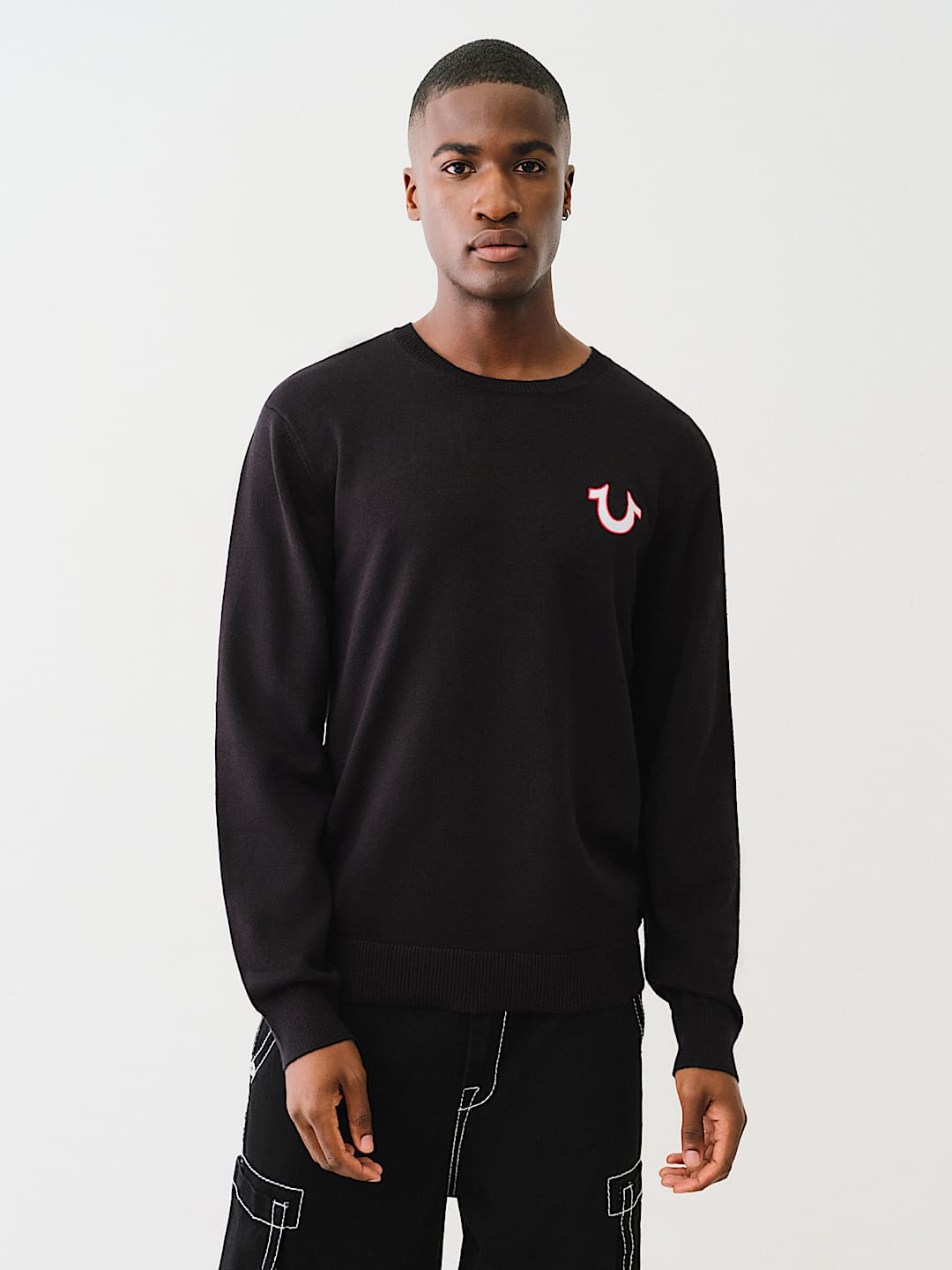 送料関税込み☆TRUE RELIGION ロゴ スウェット EMBROIDERED LOGO CREW SWEATER | True Religion