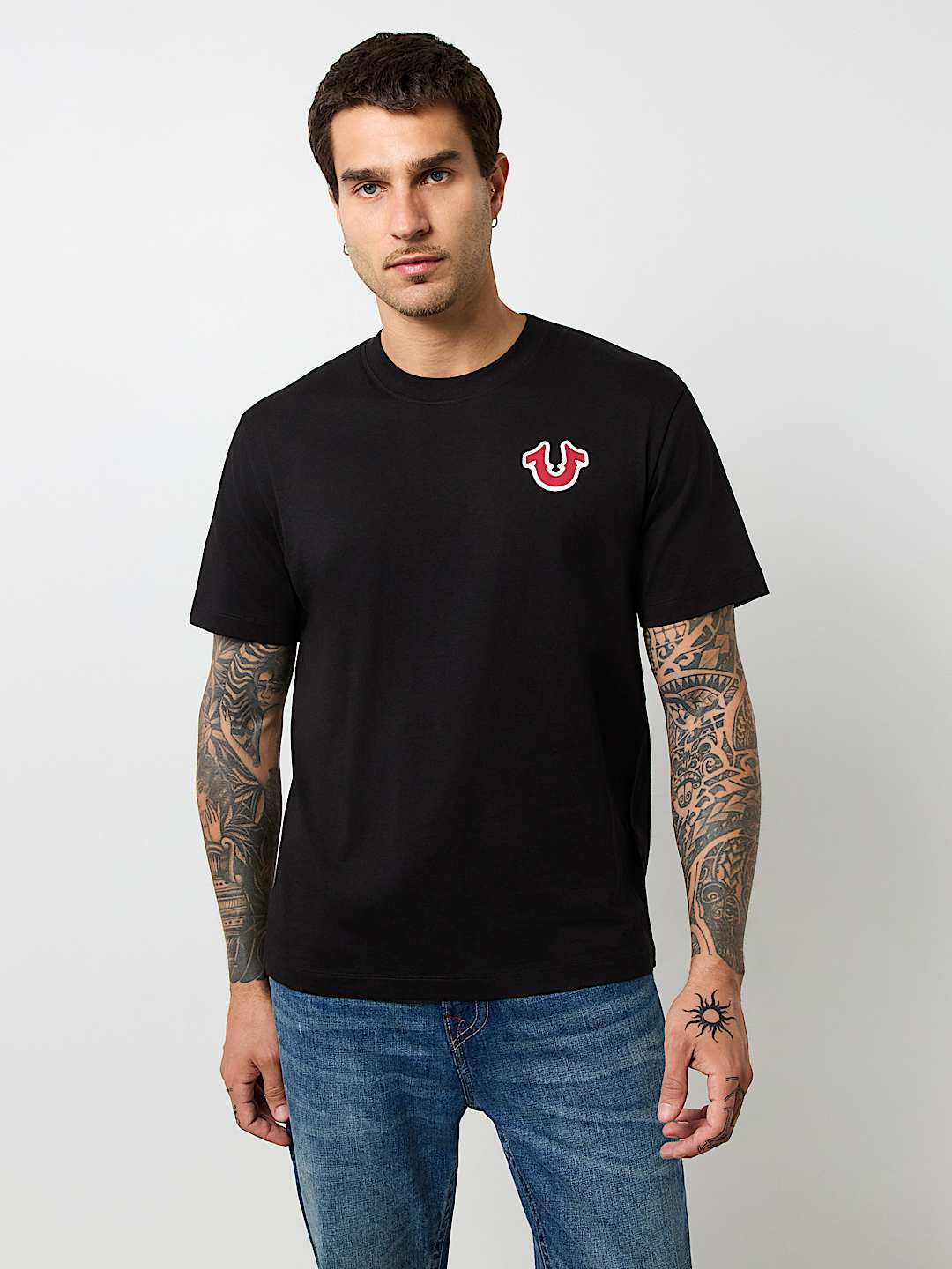 関税込み♪【TRUE RELIGION】PUFF PRINT ブッダ ロゴ ★ Tシャツ TR BUDDHA PUFF PRINT TEE - Black | True Religion