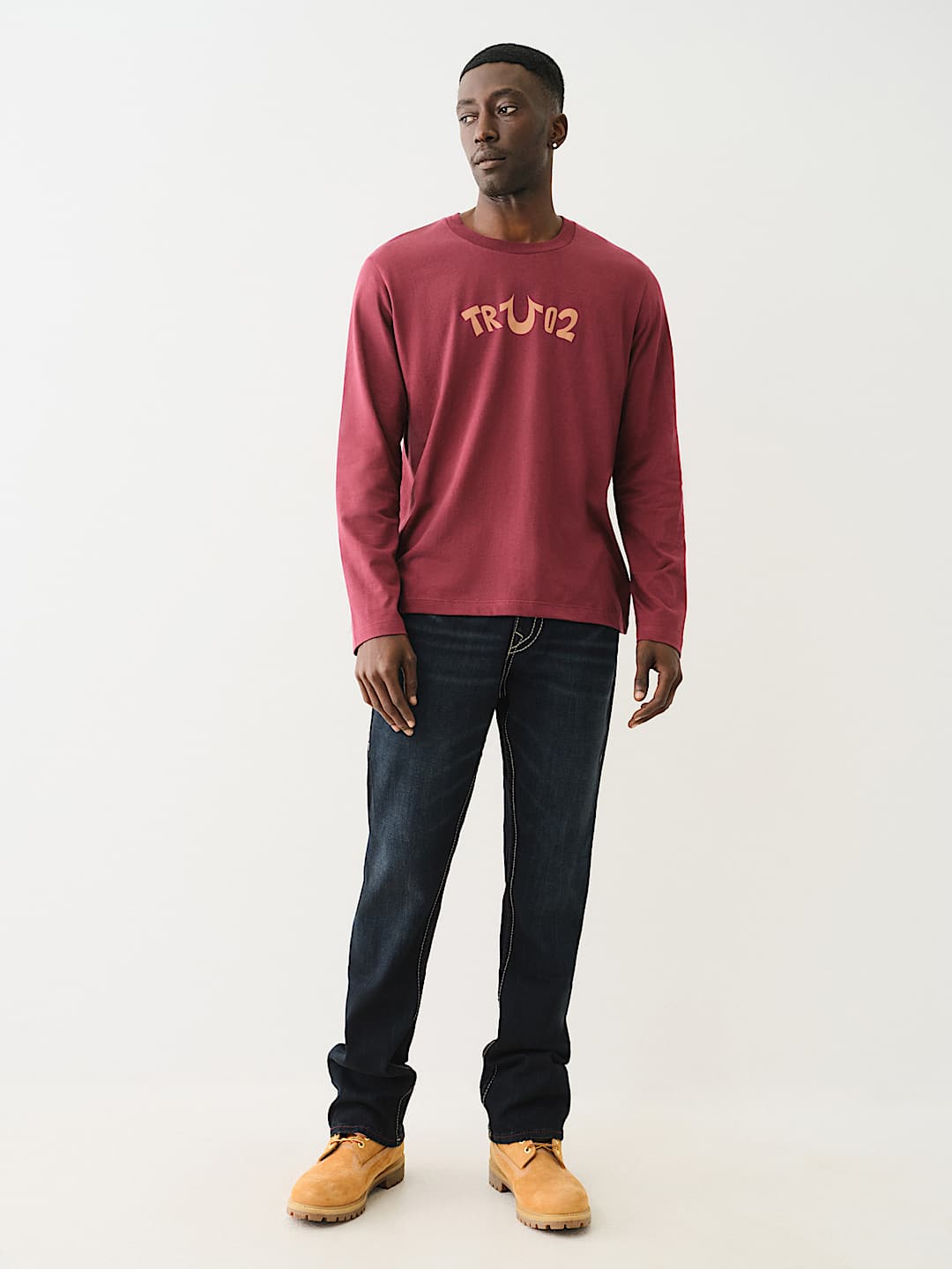 True Religion Men's Ricky Big T Straight Leg Jean with Back