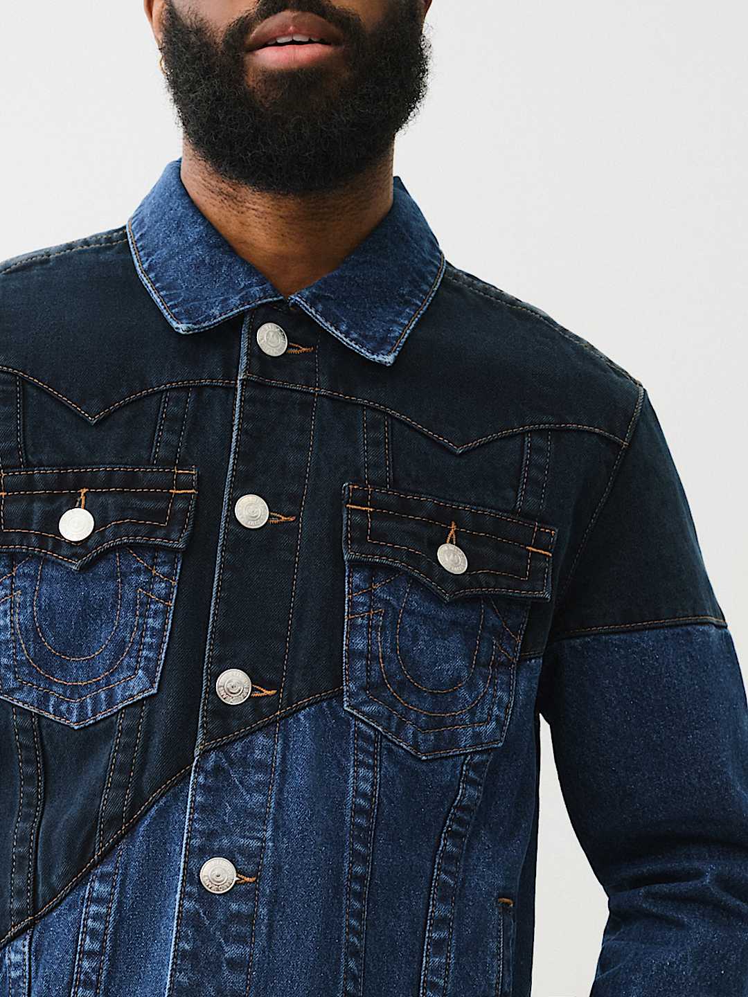 JIMMY CURVED SEAM DENIM JACKET - RIDE MEDIUM WASH | True
