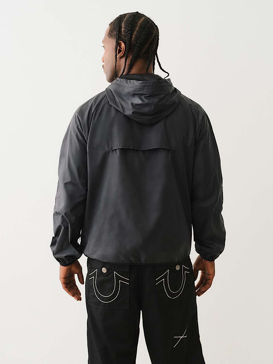 Packable hooded windbreaker hot sale