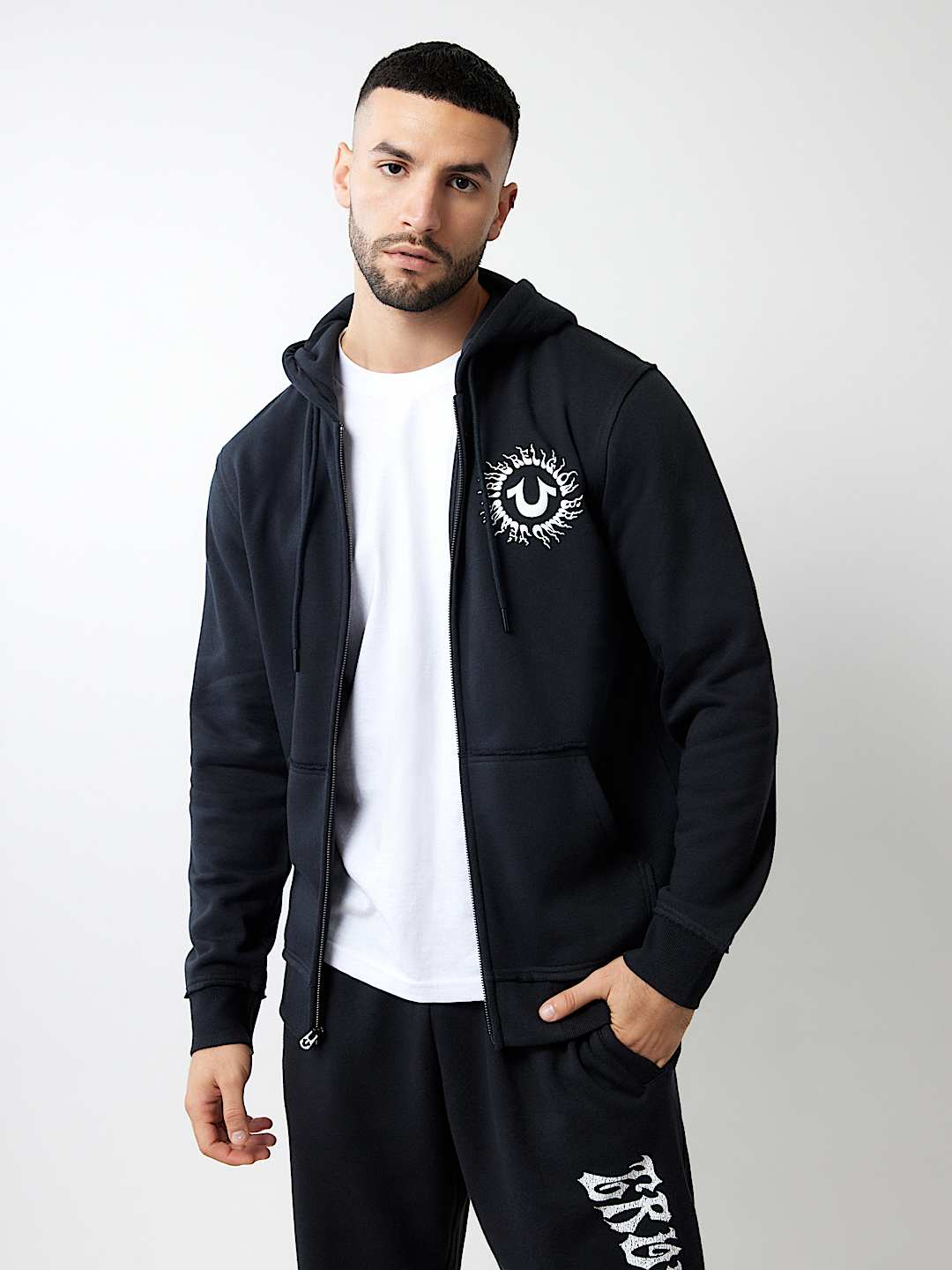 BLAZING LOGO APPLIQUE ZIP HOODIE, image 2
