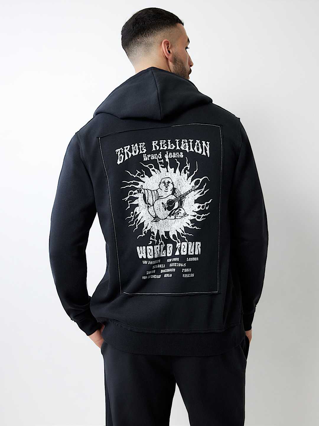 TRUE RELIGION BLAZING LOGO ジップ フーディー 2色 BLAZING LOGO APPLIQUE ZIP HOODIE | True Religion