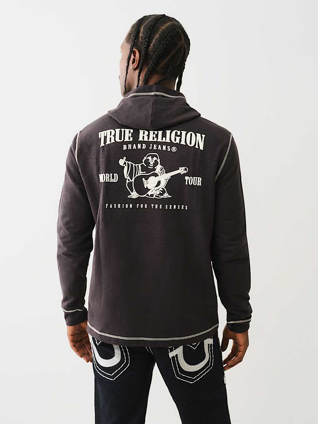 HOODED FLATLOCK HENLEY TEE