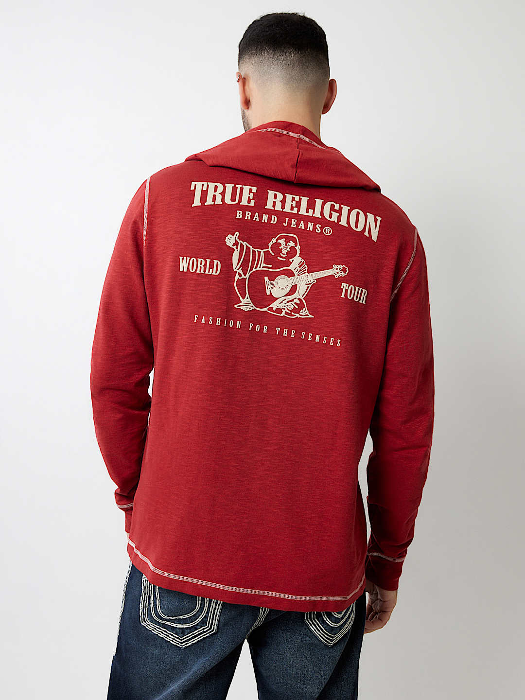 HOODED FLATLOCK HENLEY TEE, image 4
