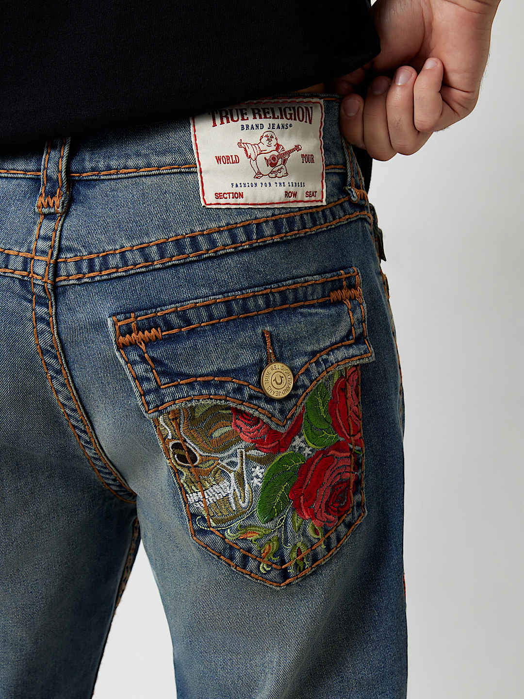 RICKY SUPER T EMBROIDERED STRAIGHT JEAN