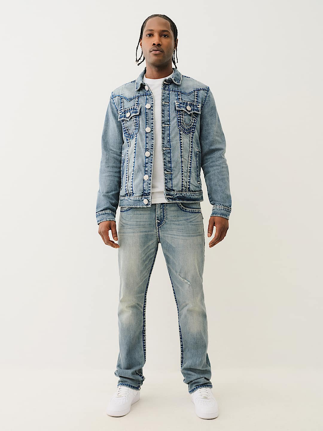 JIMMY SUPER T JACKET - ALBARN MEDIUM WASH | True Religion