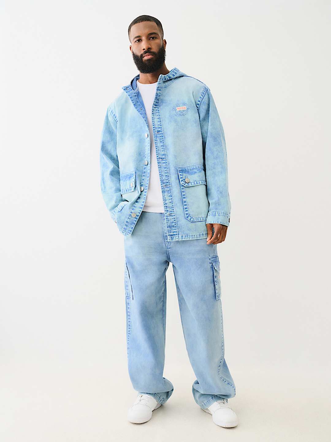 DENIM BIG T UTILITY CARGO PANT