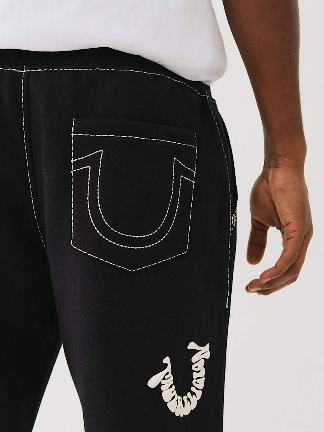 BIG T WARPED PUFF PRINT LOGO JOGGER, image 2