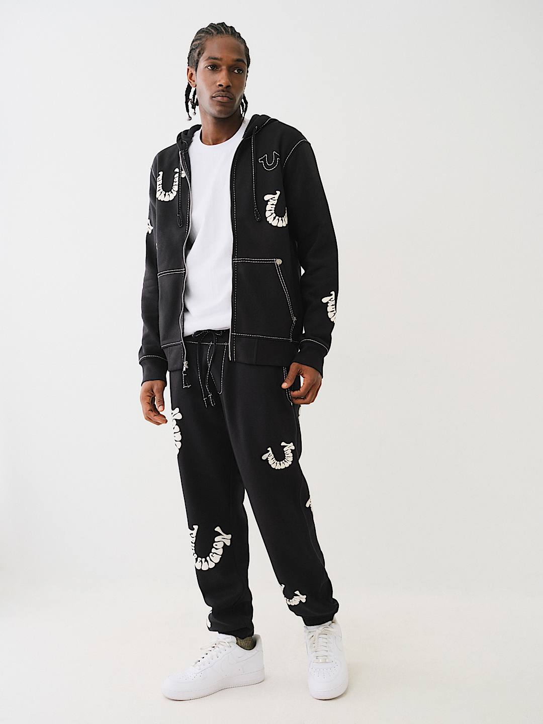 BIG T WARPED PUFF PRINT LOGO JOGGER, image 3