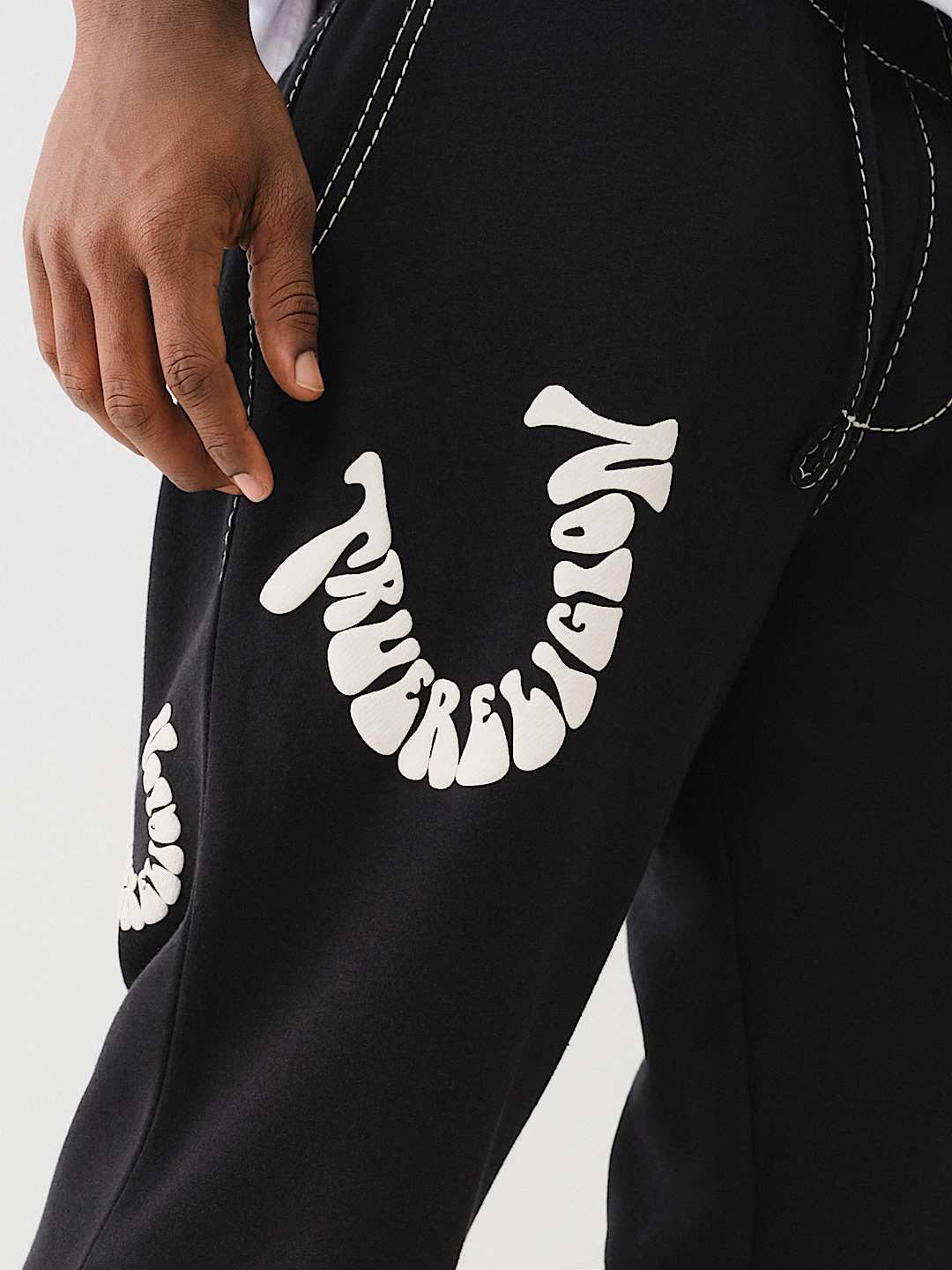 BIG T WARPED PUFF PRINT LOGO JOGGER, image 4