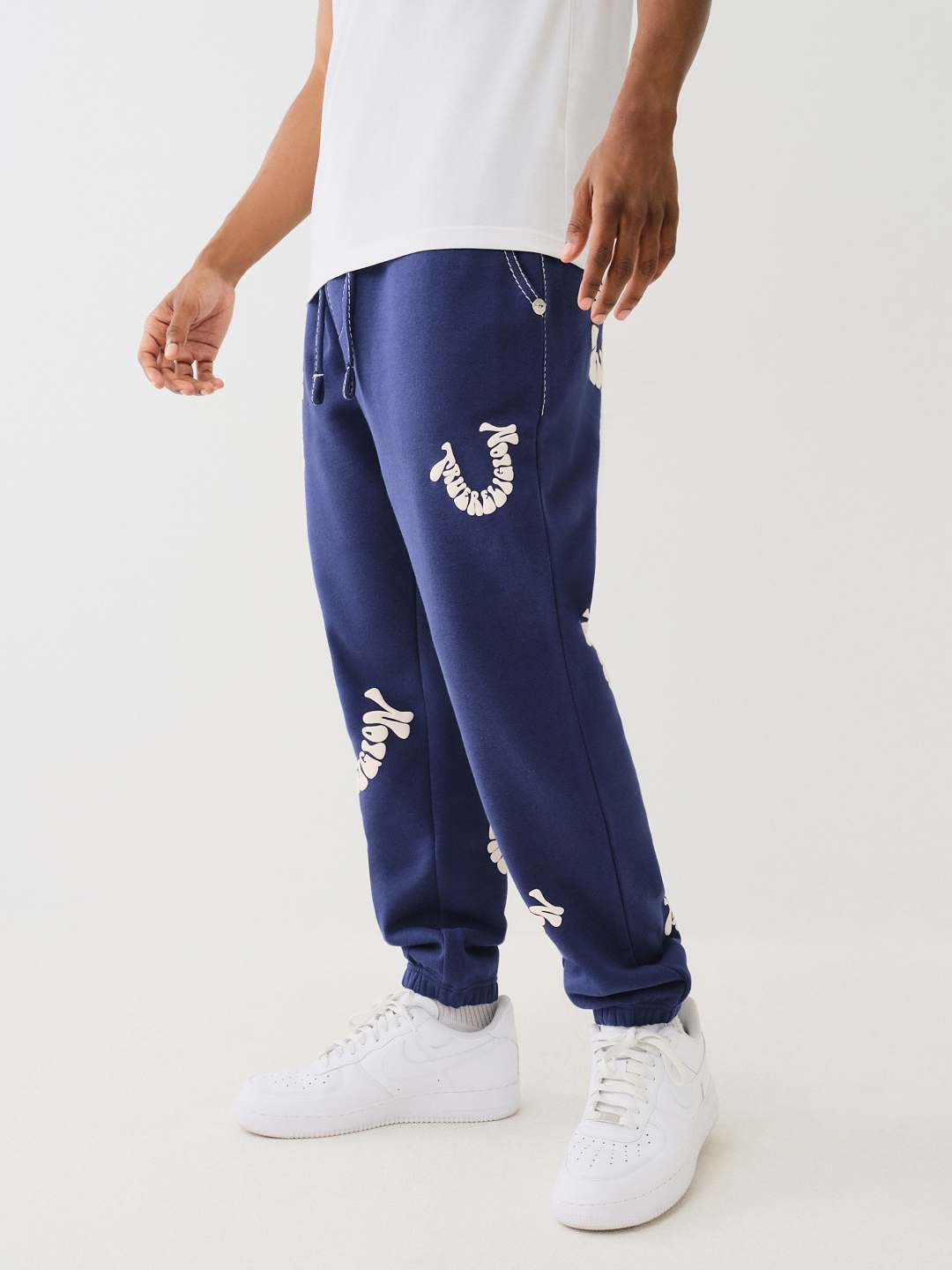 BIG T WARPED PUFF PRINT LOGO JOGGER, image 4