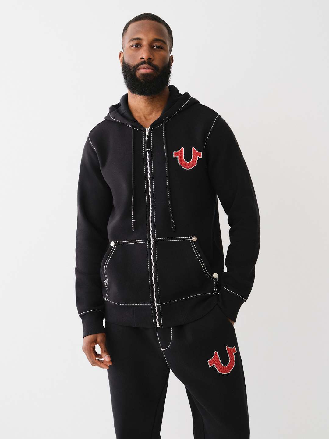 True religion triple stitch hoodie sale