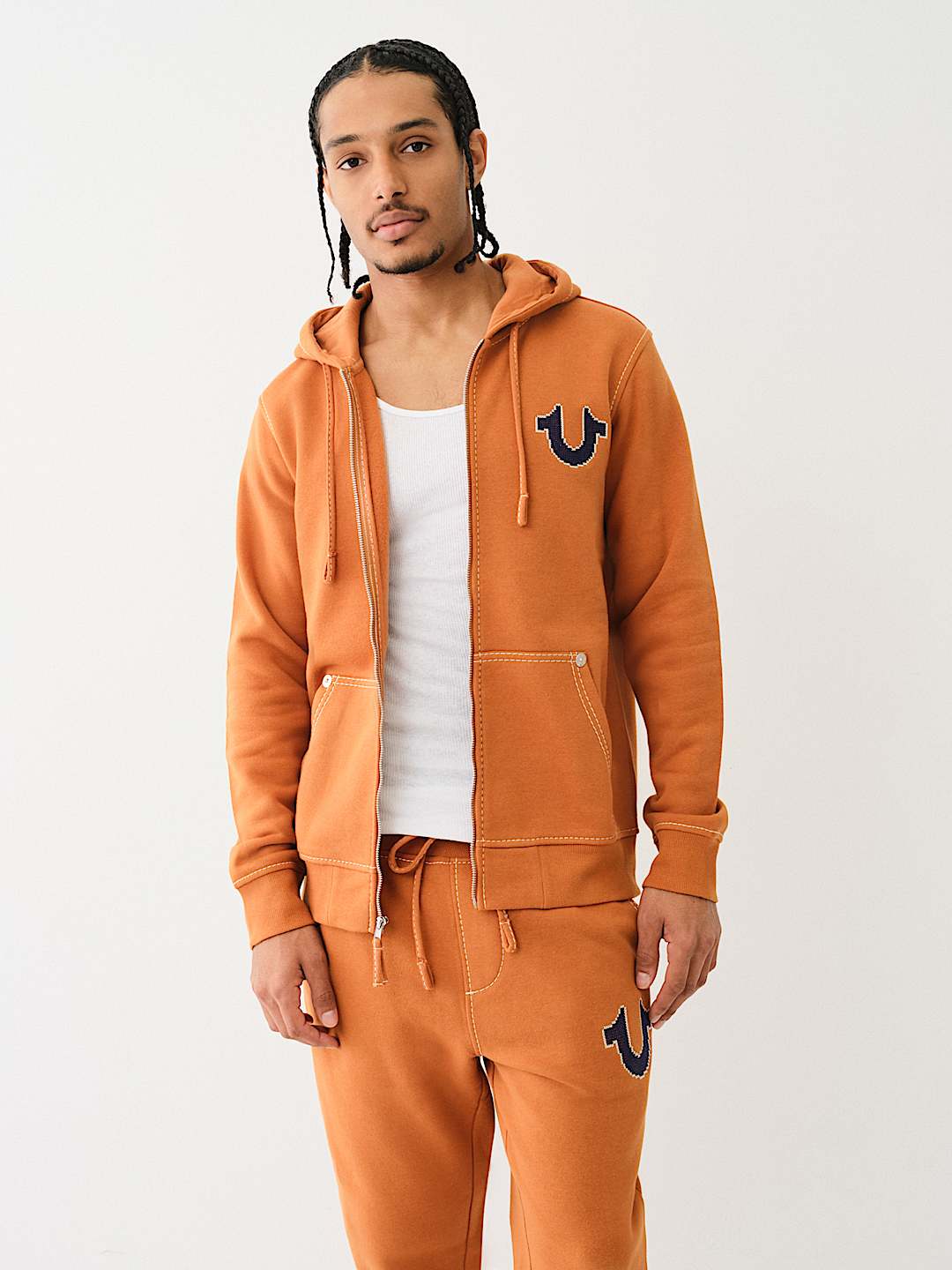 True religion triple stitch hoodie hotsell