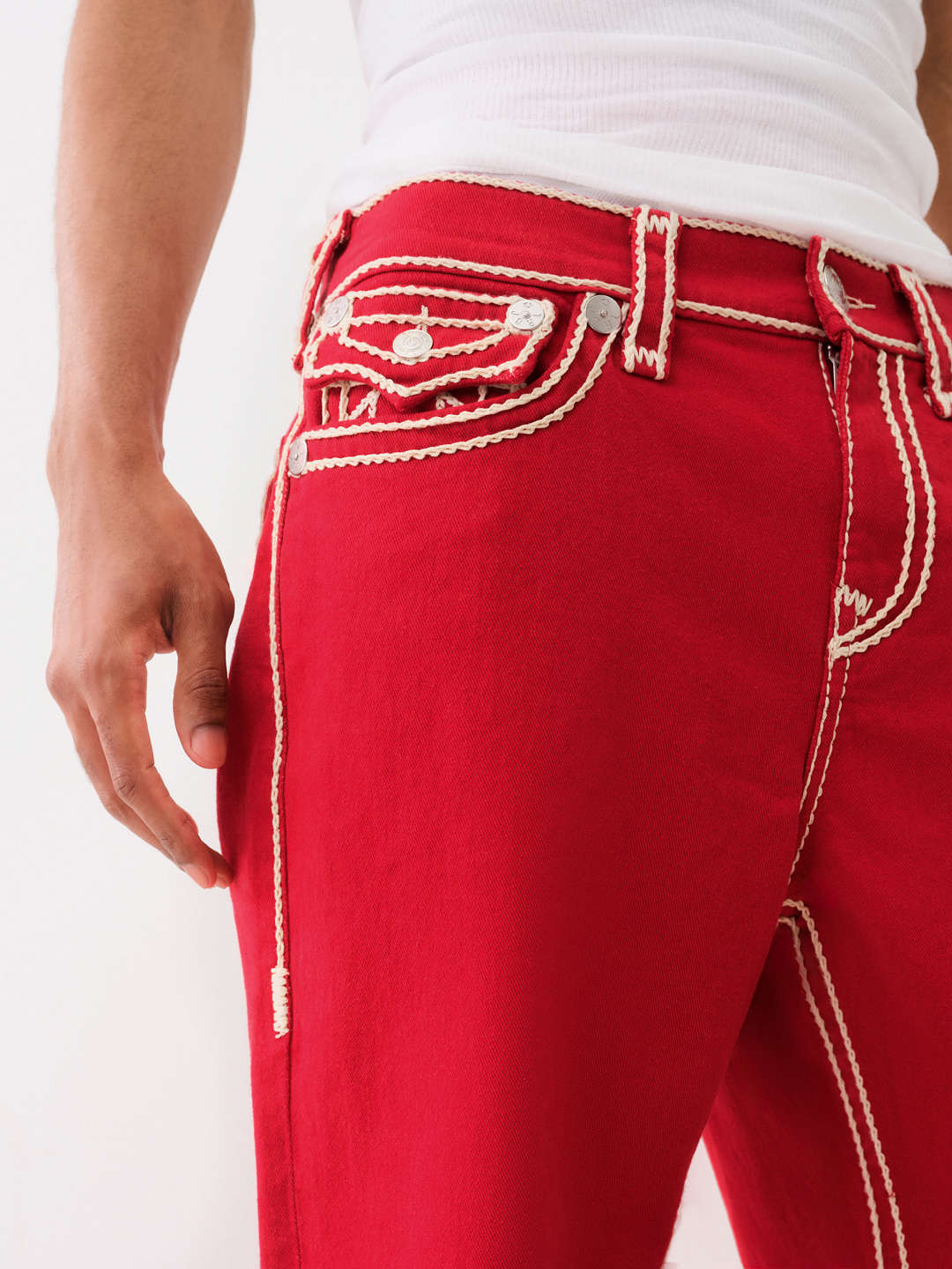 VINNY ROPE STITCH ULTRA BAGGY JEAN - RED LENOX AVE WASH