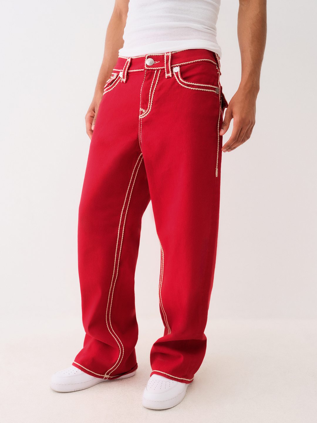 パンツ True Religion STITCH ULTRA BAGGY JEANS VINNY ROPE STITCH ULTRA BAGGY JEAN - RED LENOX AVE WASH