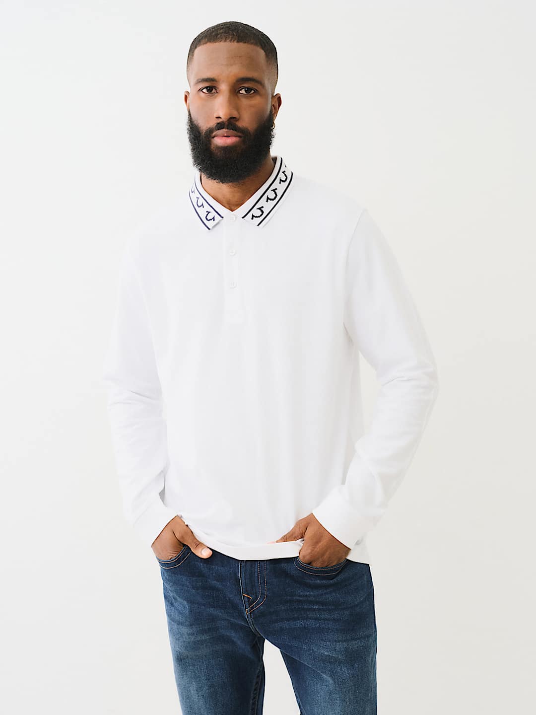 LONG SLEEVE POLO SHIRT, image 1