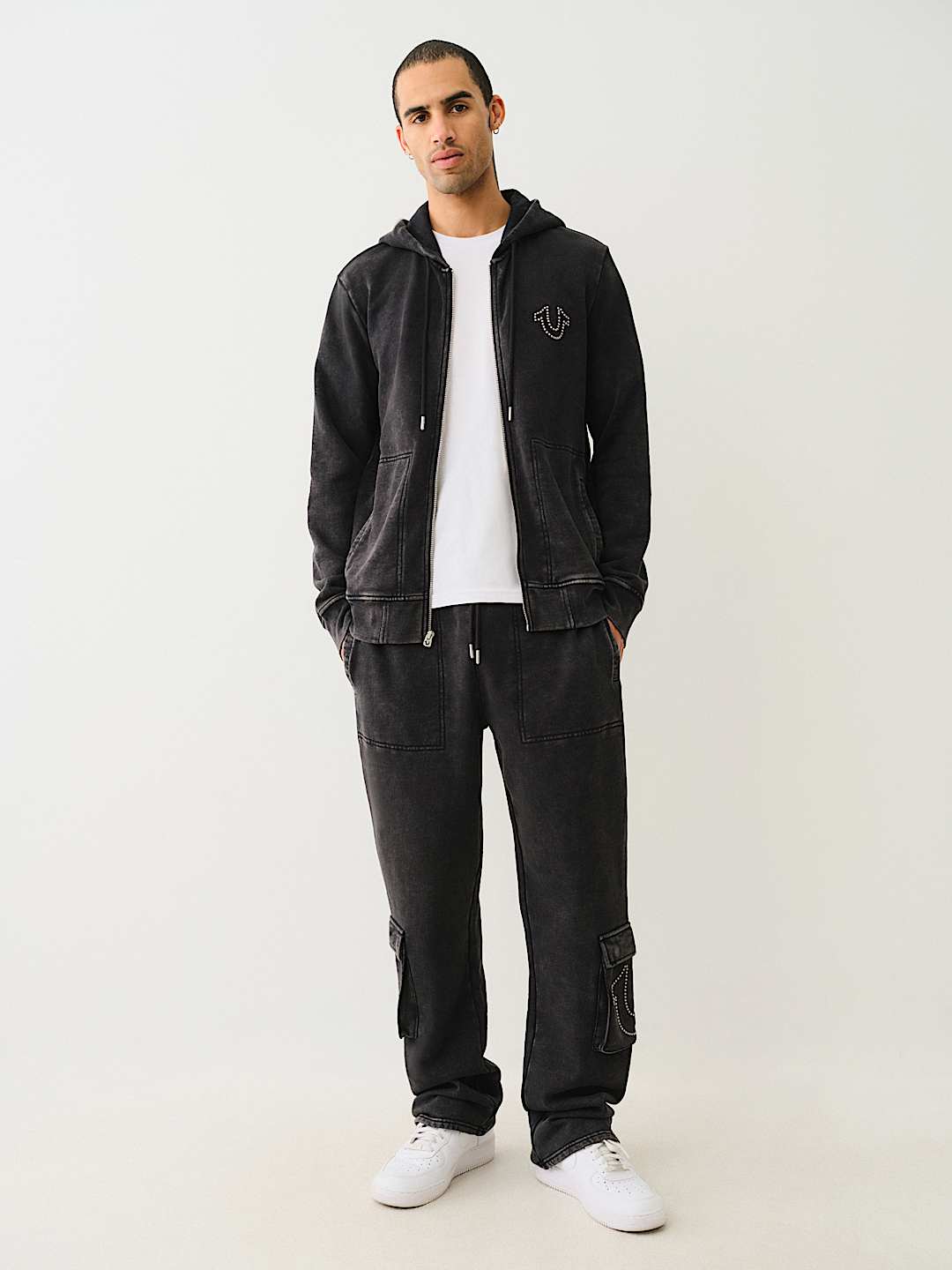 STUDDED CARGO SWEAT PANT