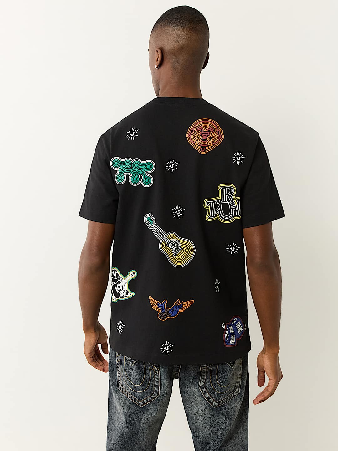 関税込み♪【TRUE RELIGION】GROOVY ロゴ★Tシャツ True Religion Brand Jeans Men's Crafted W Pride Shoestring