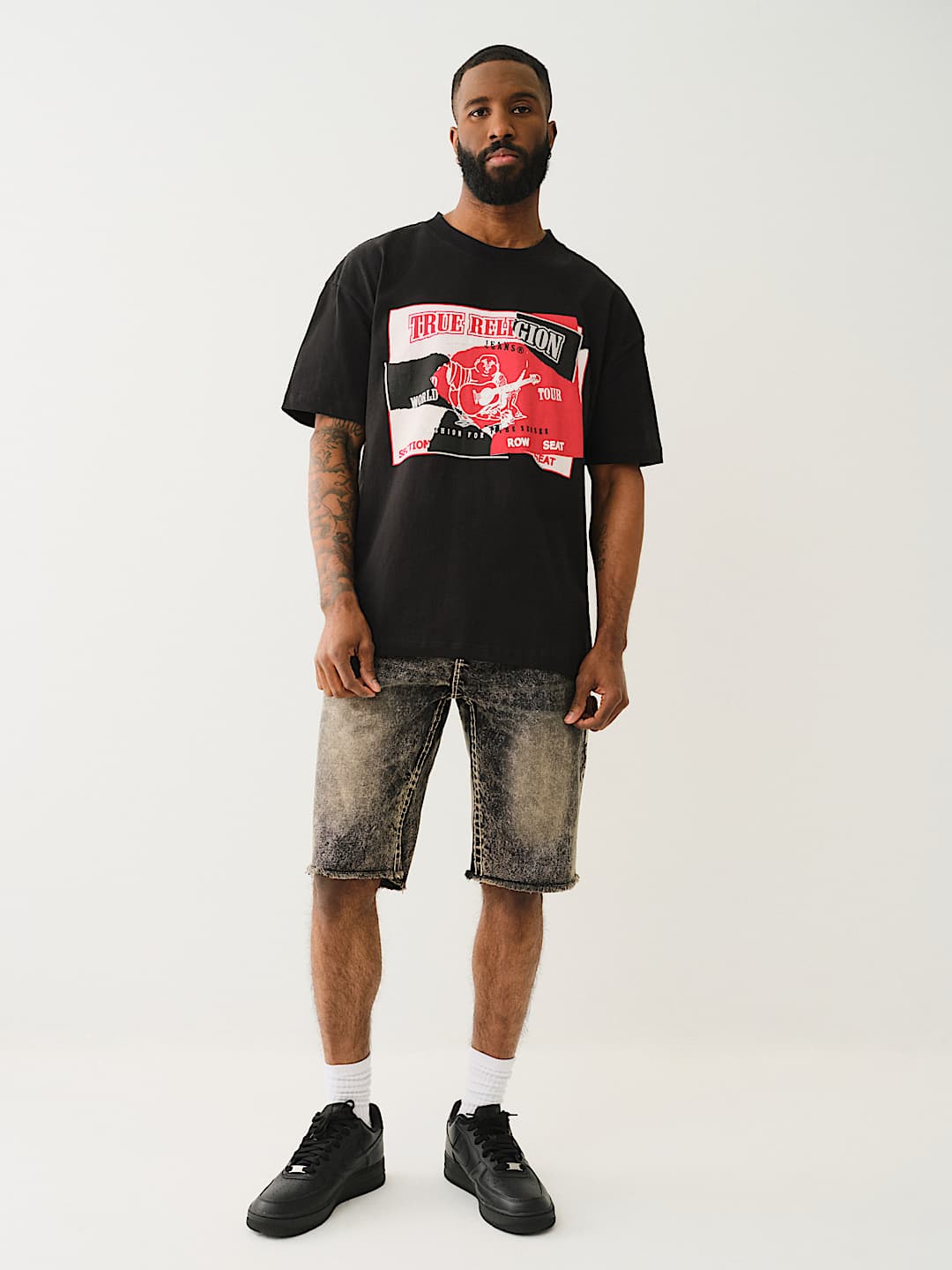 関税込み♪【TRUE RELIGION】TORN トーン ロゴ ★ Tシャツ True Religion Short Sleeve Torn Logo T Shirt White