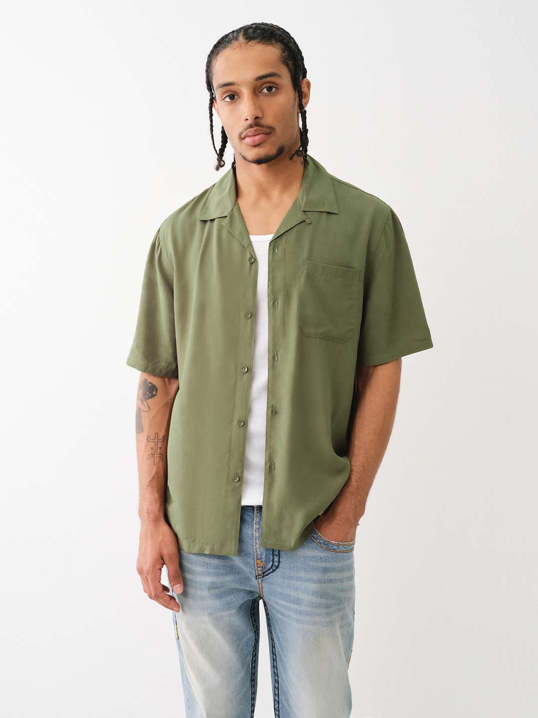 CAMP COLLAR SHORT SLEEVE SHIRT, image 1