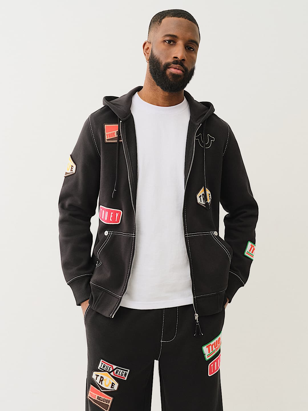 BIG T PATCH ZIP HOODIE