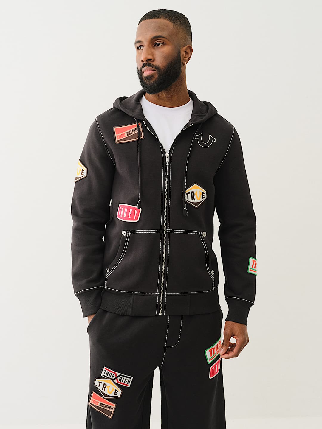 BIG T PATCH ZIP HOODIE