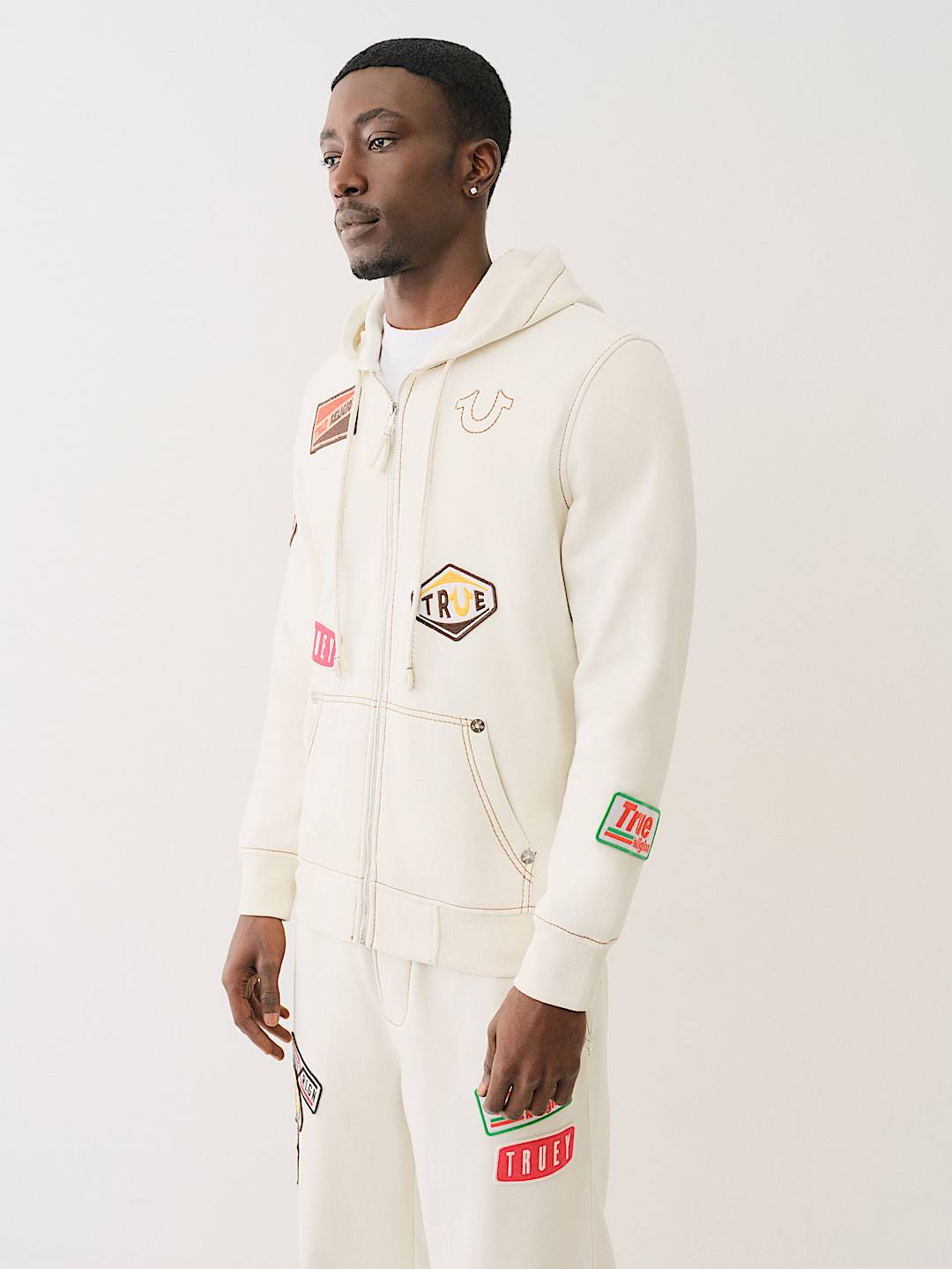 BIG T PATCH ZIP HOODIE - Rainy Day | True Religion