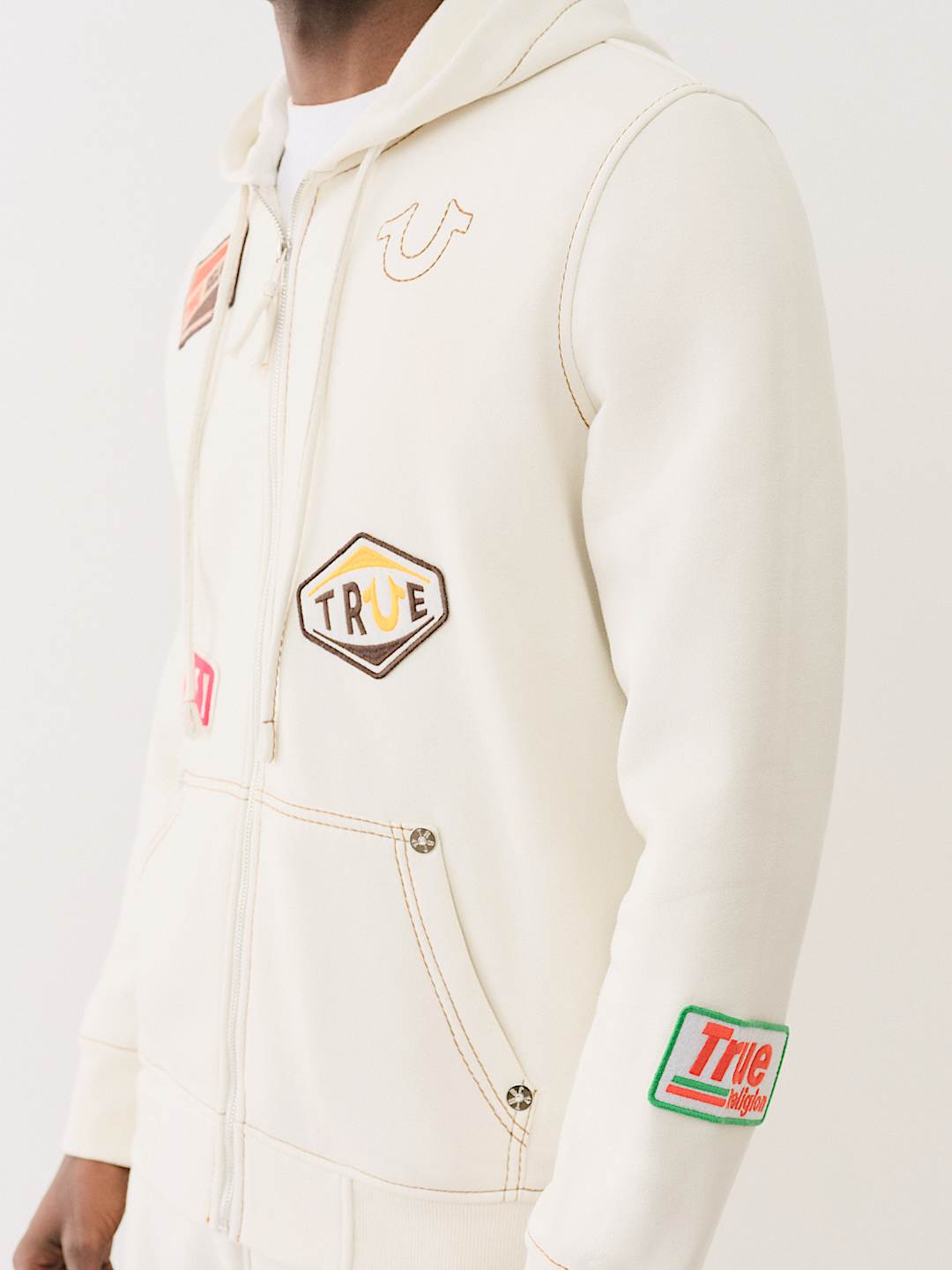 BIG T PATCH ZIP HOODIE - Rainy Day | True Religion