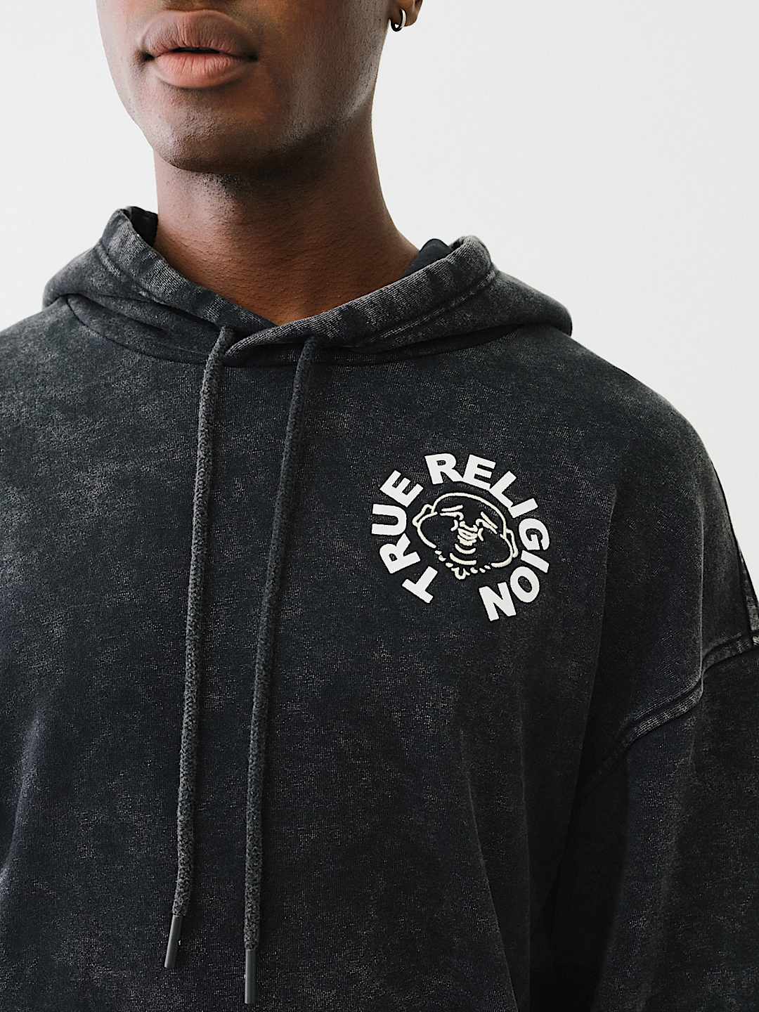 MINERAL WASH BUDDHA FACE HOODIE