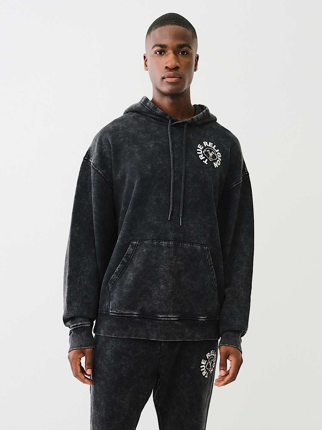 MINERAL WASH BUDDHA FACE HOODIE