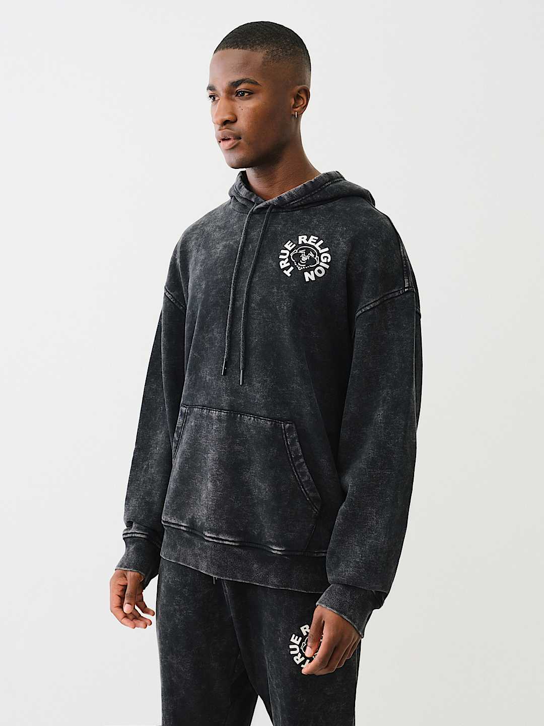 MINERAL WASH BUDDHA FACE HOODIE