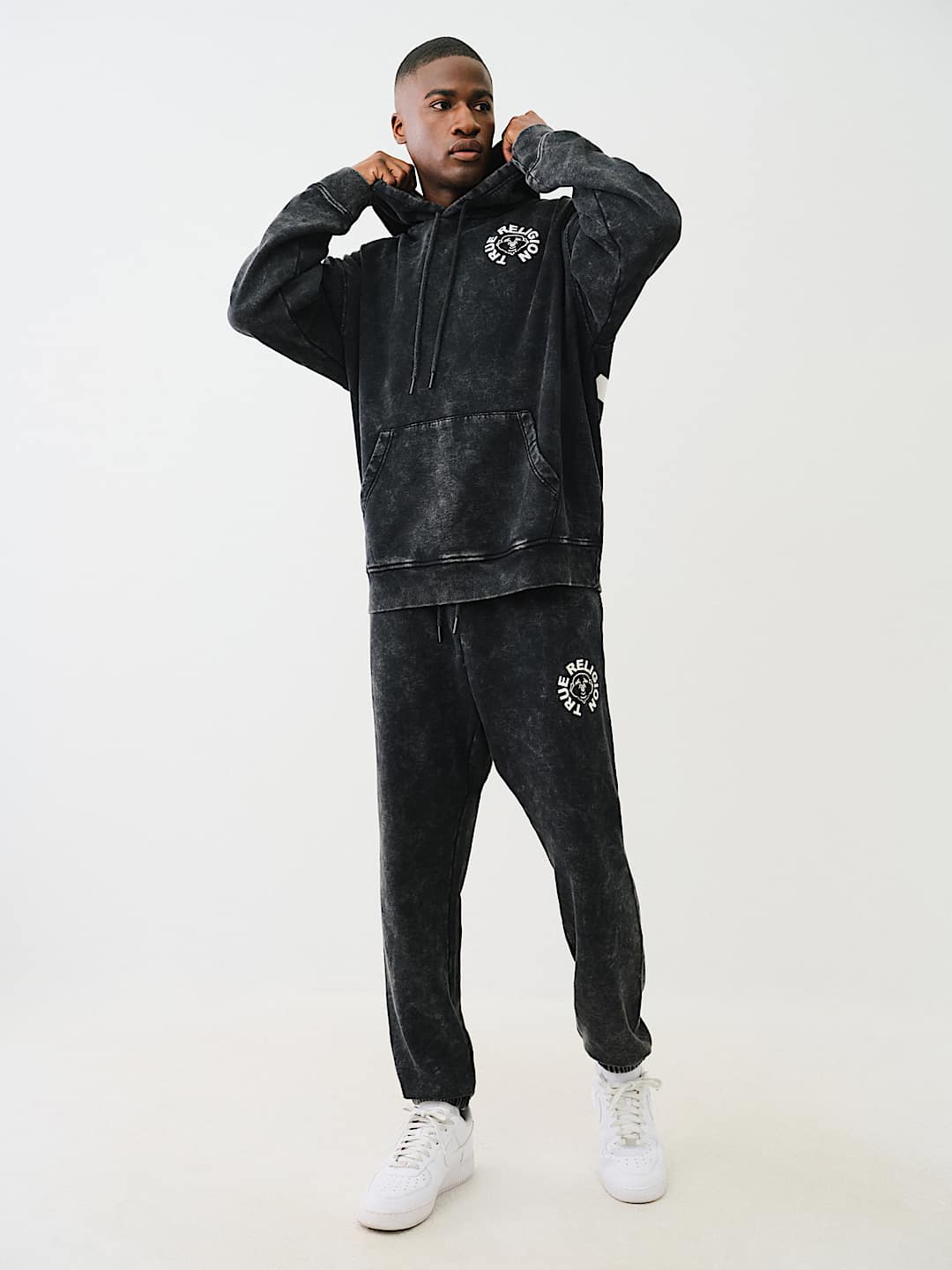 MINERAL WASH BUDDHA FACE HOODIE
