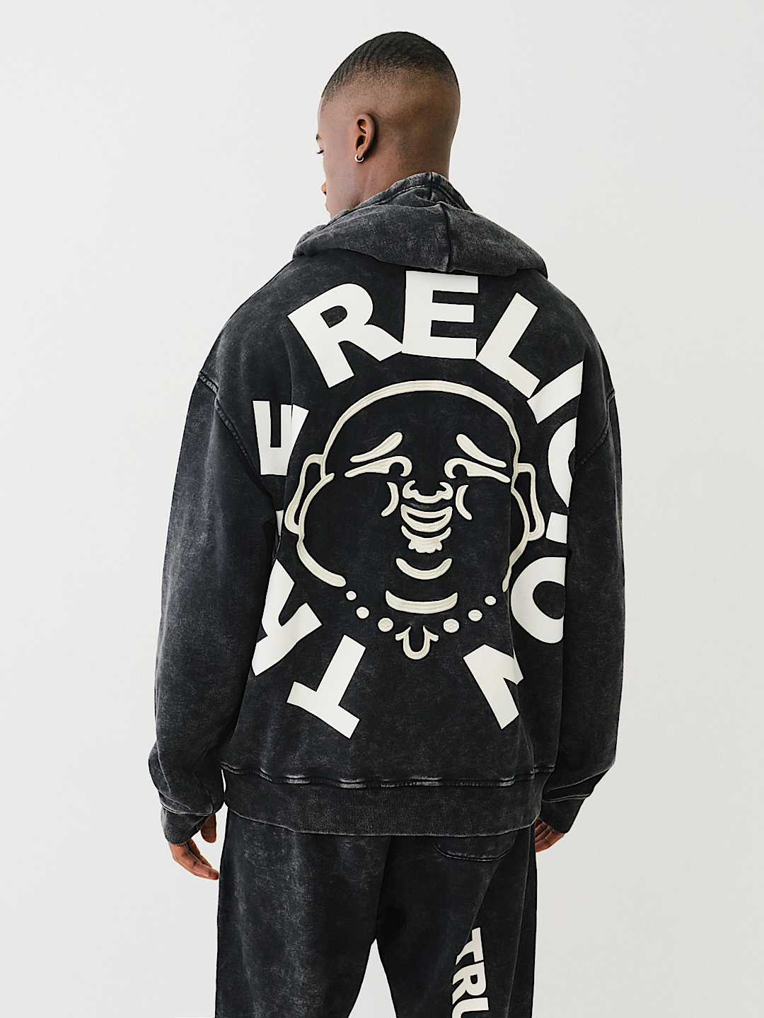 MINERAL WASH BUDDHA FACE HOODIE