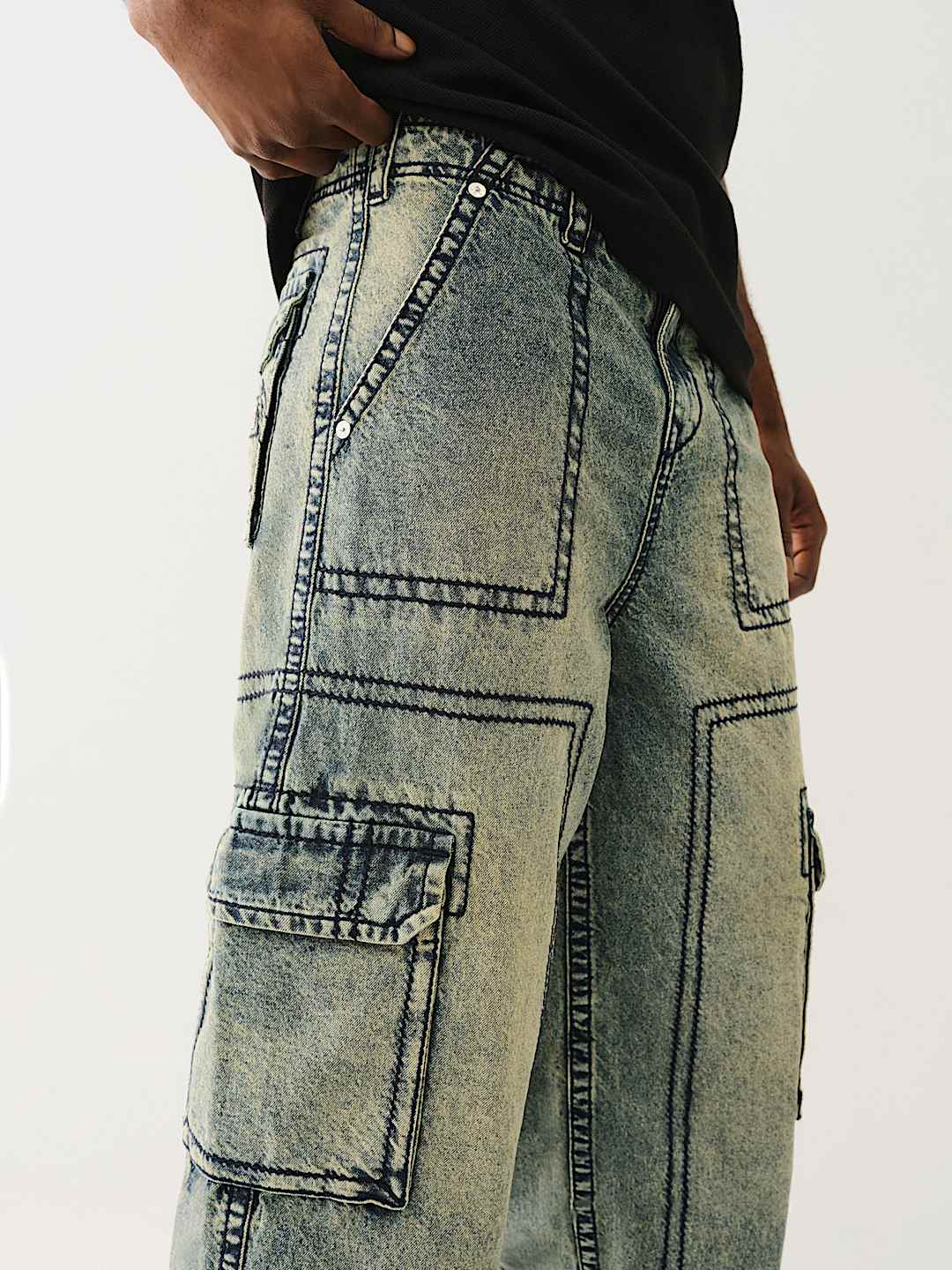 DENIM BIG T CARGO PANT