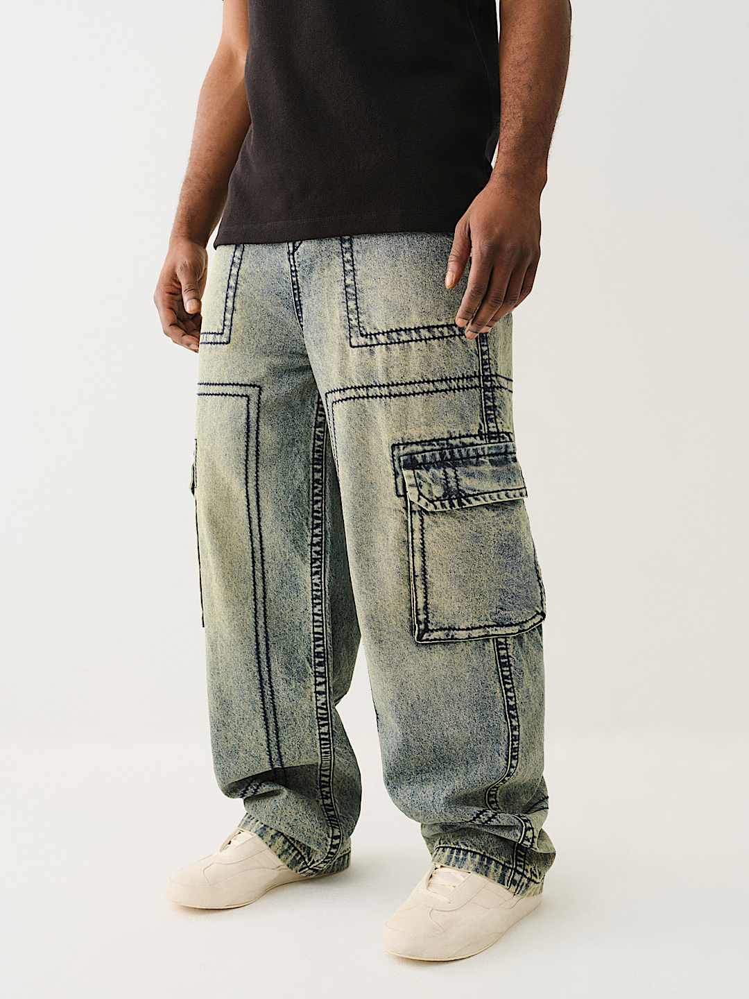 DENIM BIG T CARGO PANT
