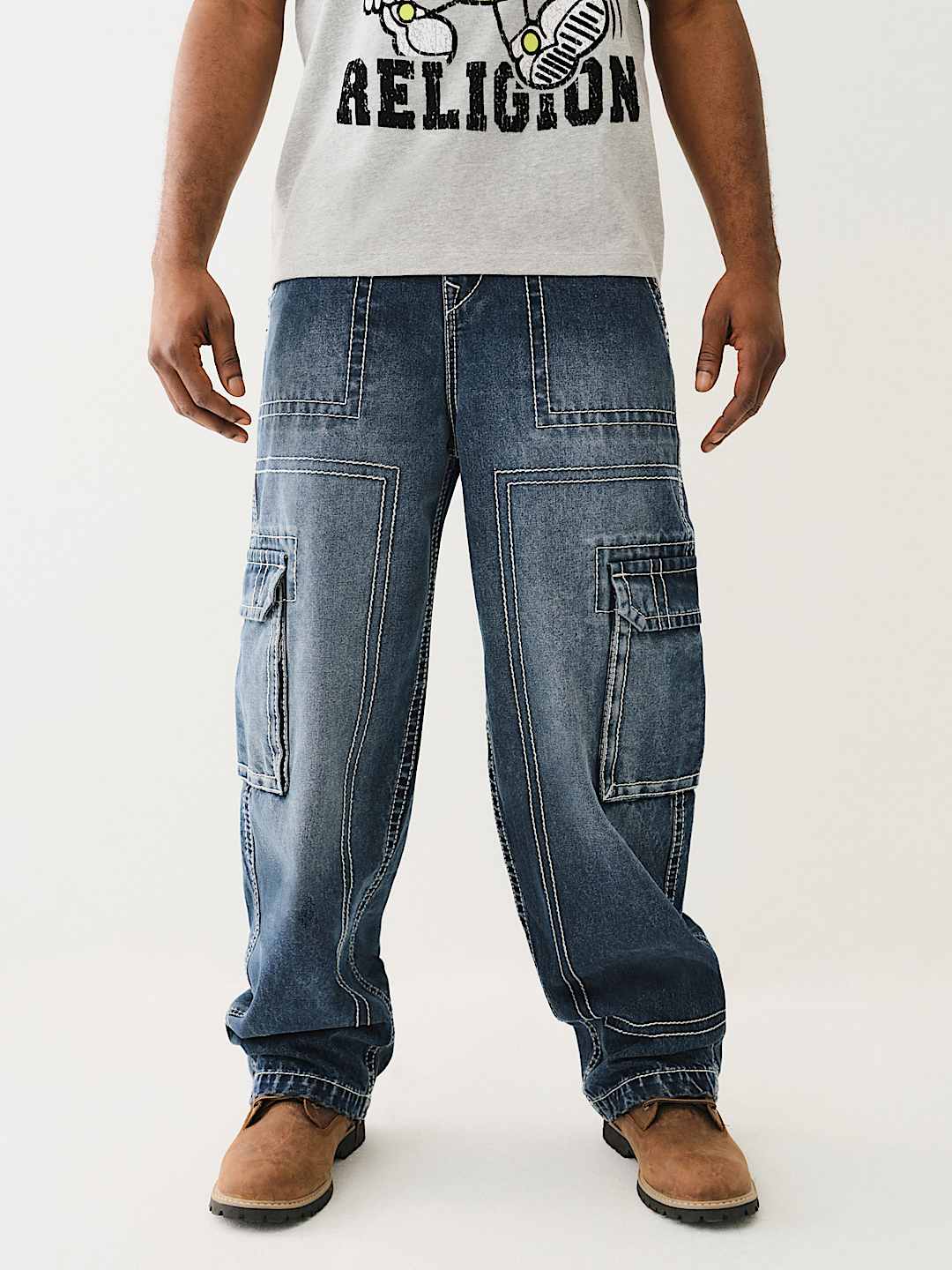 DENIM BIG T CARGO PANT