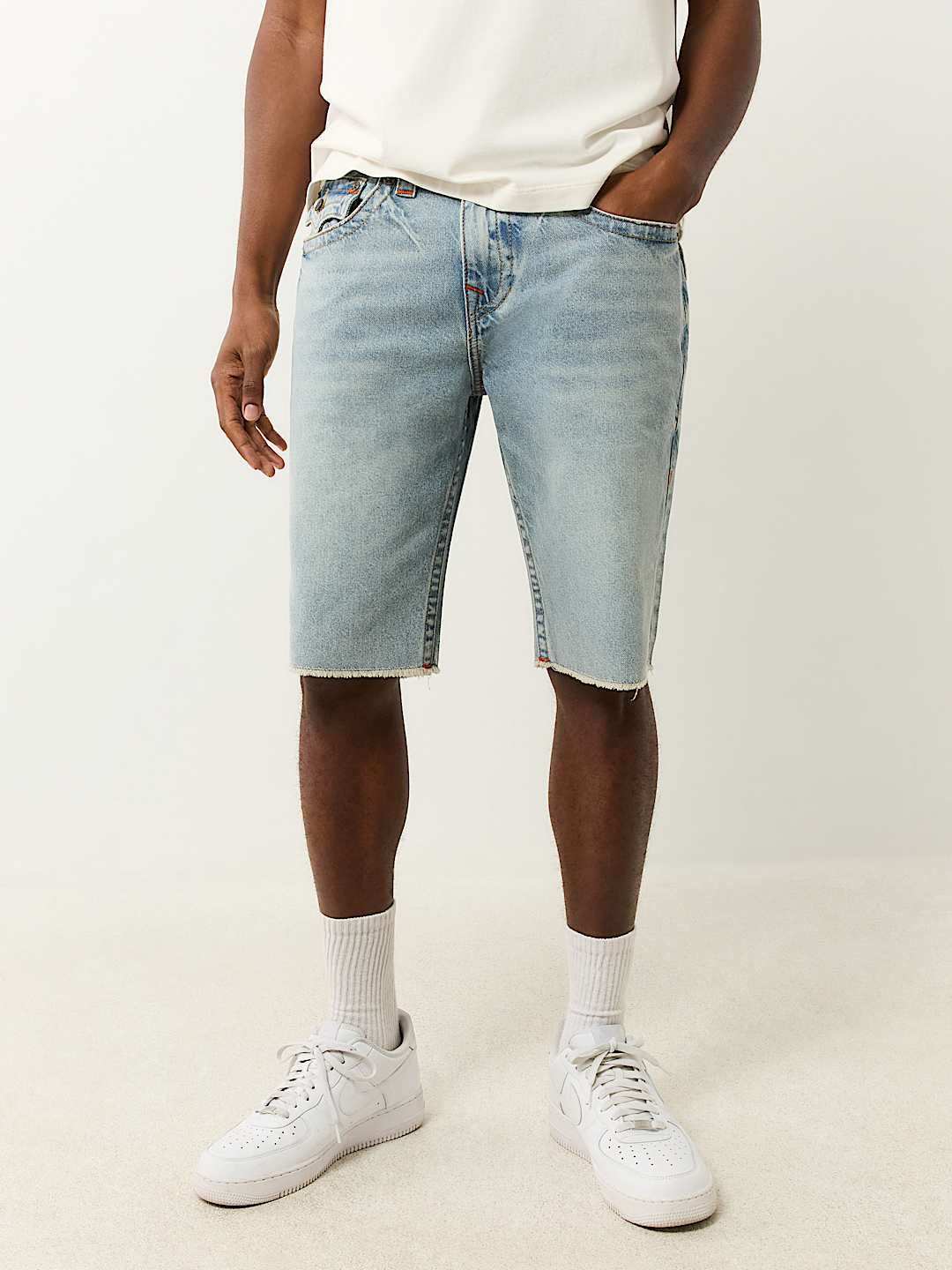 RICKY FRAYED FLAP DENIM SHORT