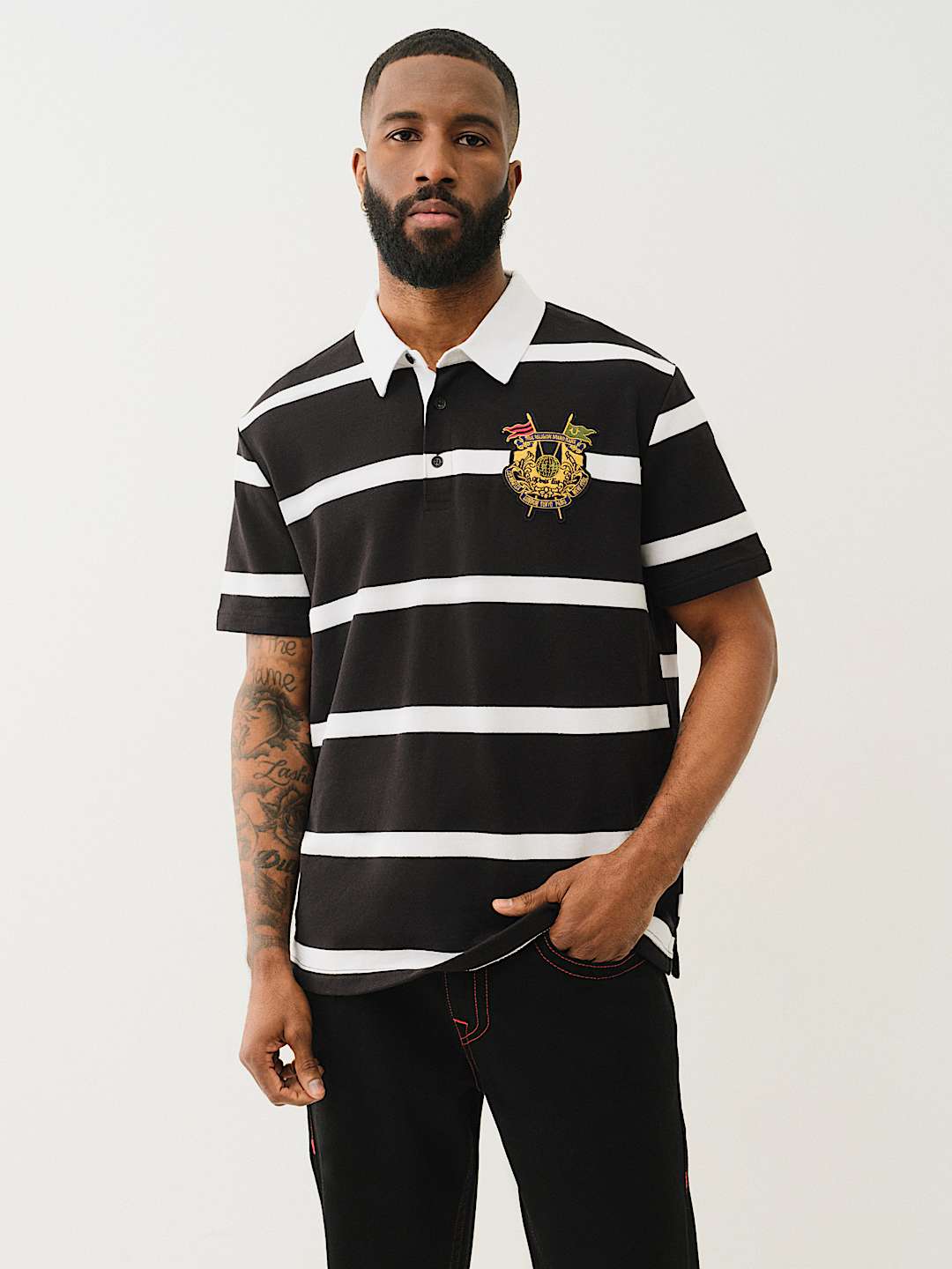 STRIPED CREST POLO SHIRT
