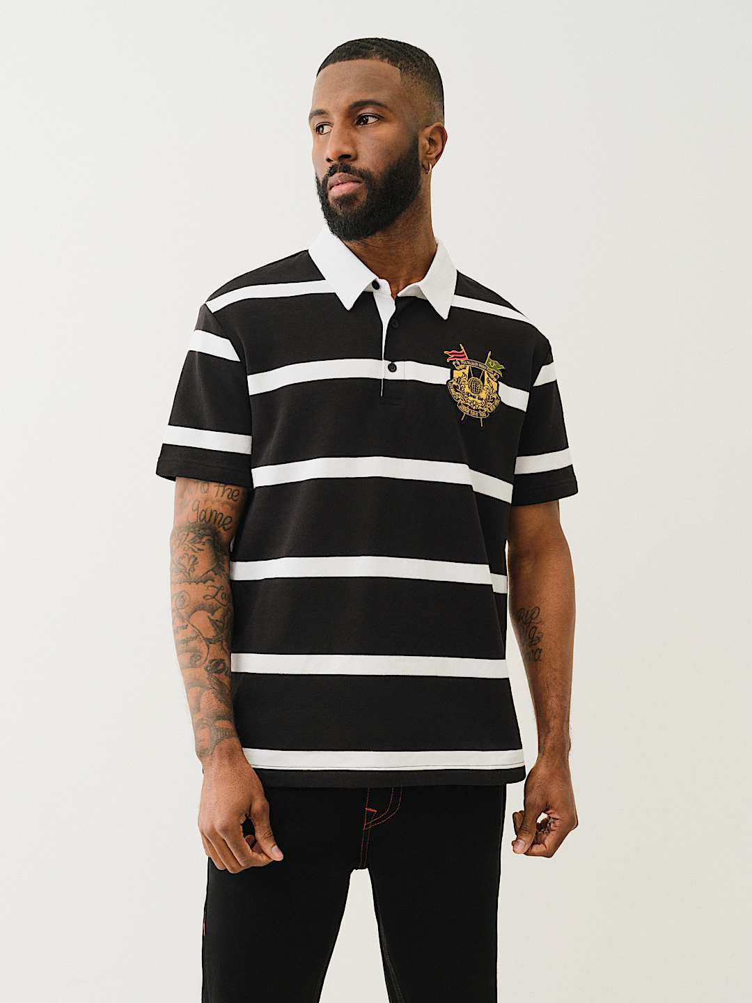 STRIPED CREST POLO SHIRT